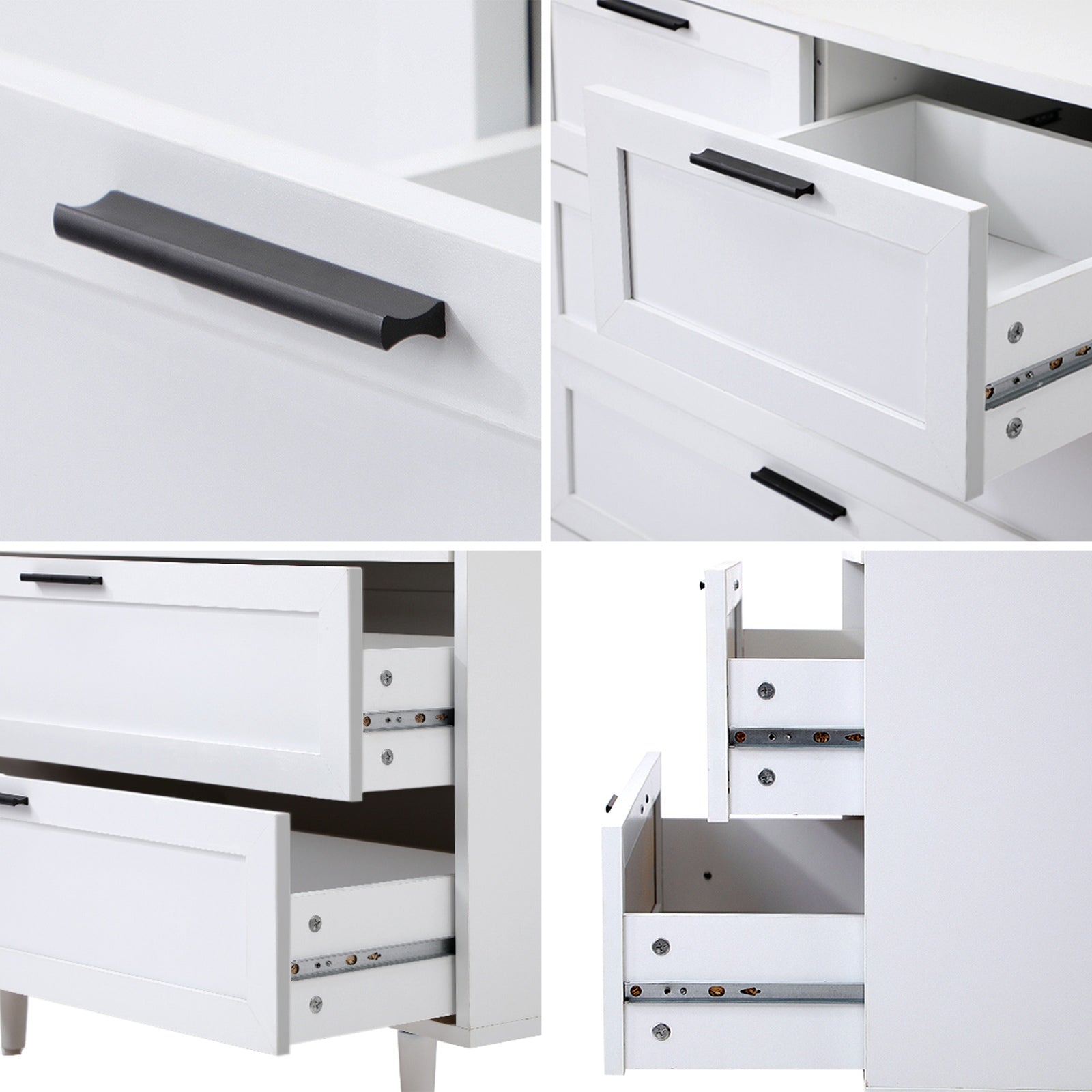 Oikiture 5 Chest of Drawers and 2 Bedside Tables Nightstand Bedroom Set White - Sunyee