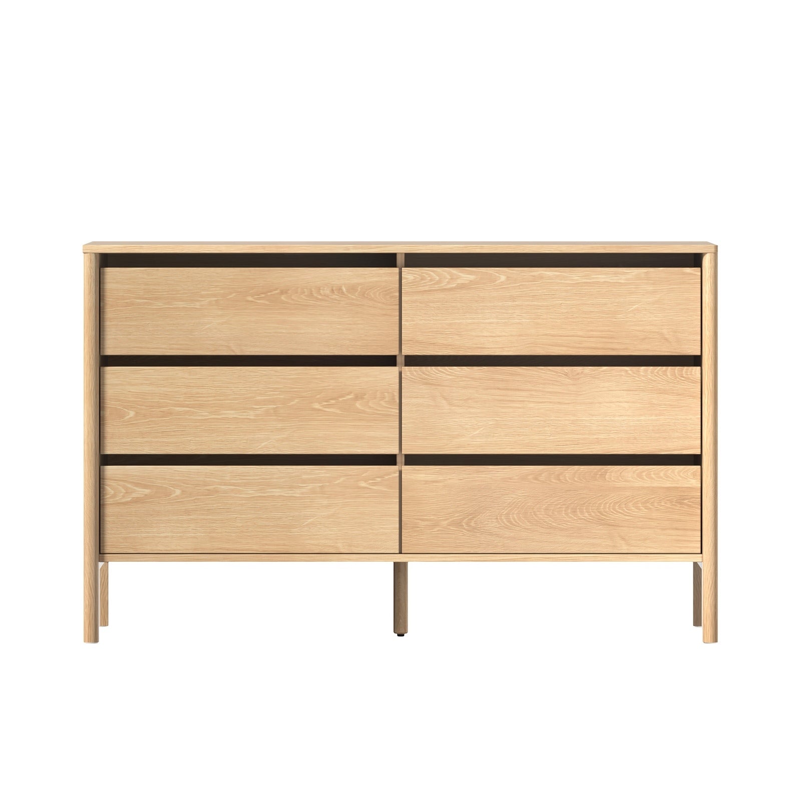 Oikiture 6 Chest Of Drawers Dresser Lowboy Storage Handle-Free Bedroom