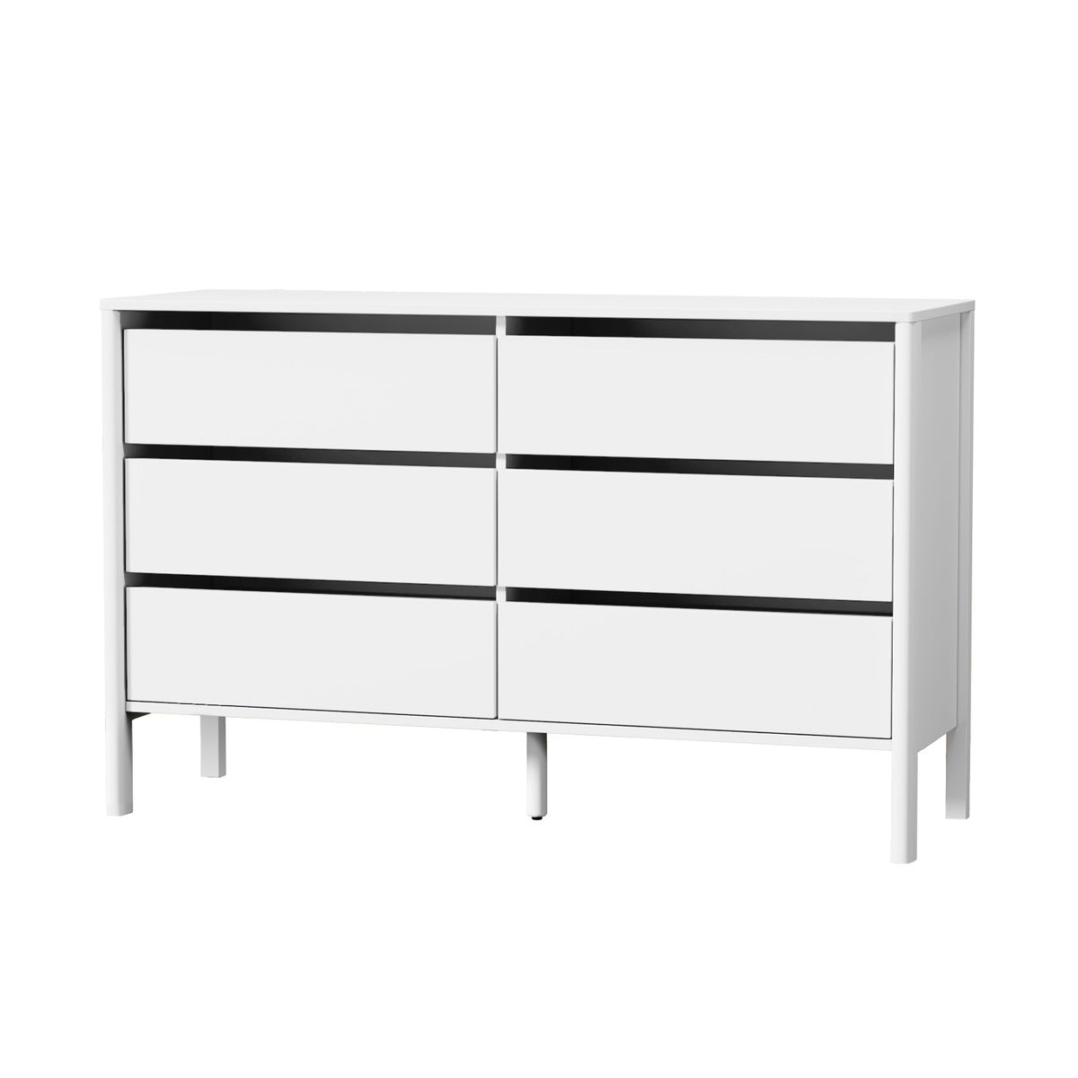 Oikiture 6 Chest Of Drawers Dresser Lowboy Storage Handle-Free Bedroom
