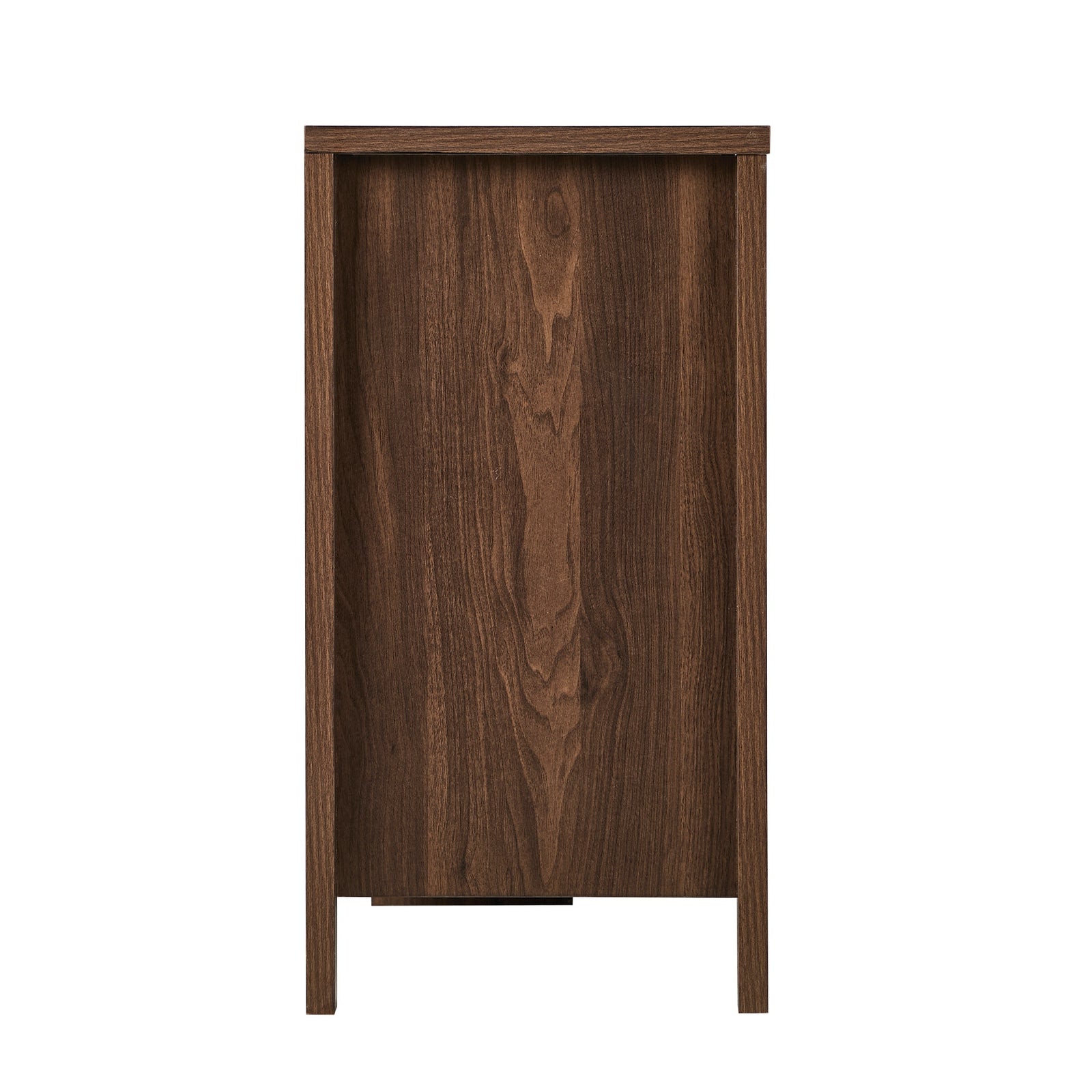 Oikiture 6 Chest Of Drawer Lowboy Dresser Storage Handle-Free Bedroom Walnut