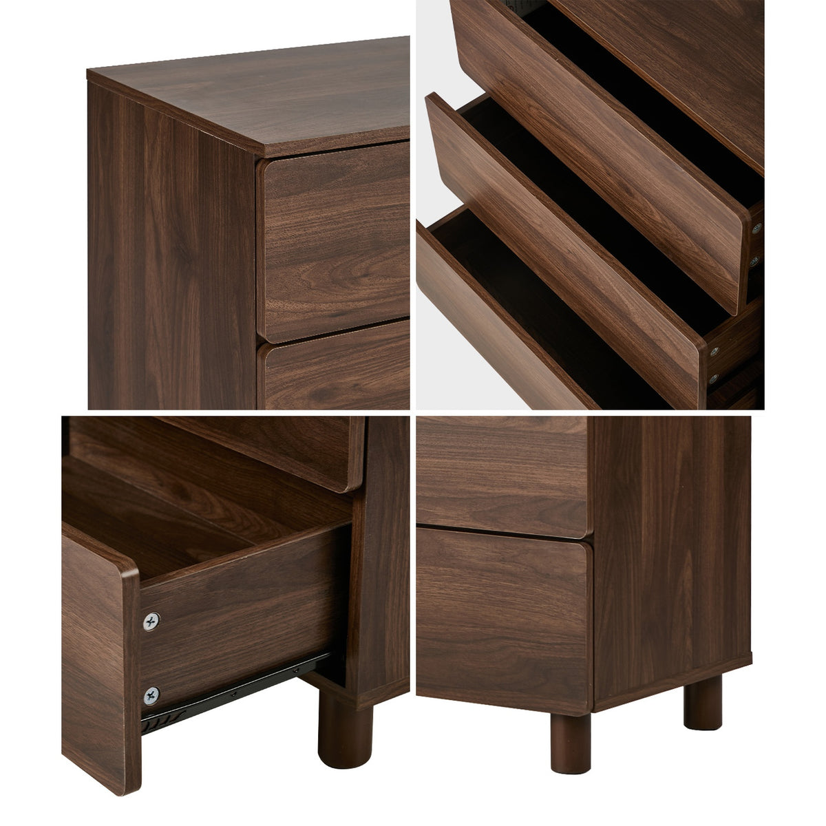 Oikiture 6 Chest of Drawers Lowboy Storage Dresser Hallway Bedroom Natural