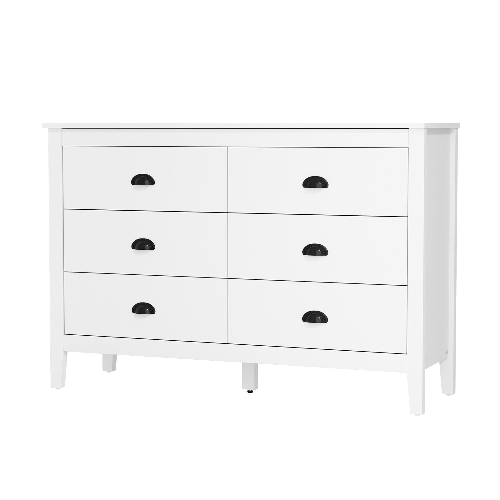 Oikiture Chest of Drawers Dresser Storage Cabinet Tallboy White Vintage - Sunyee
