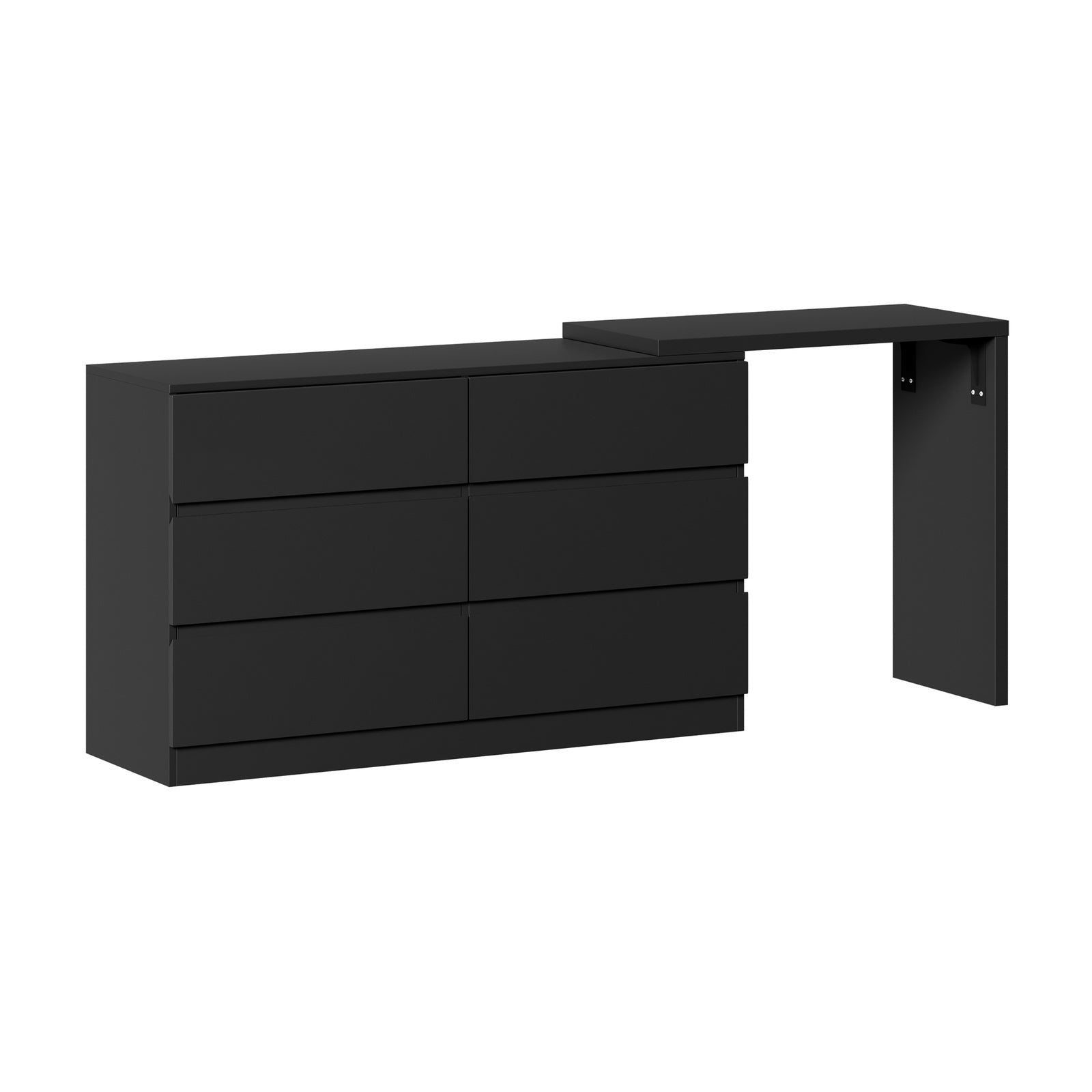 Oikiture 6 Chest of Drawers Dresser with Side Table Storage Tallboy - Sunyee