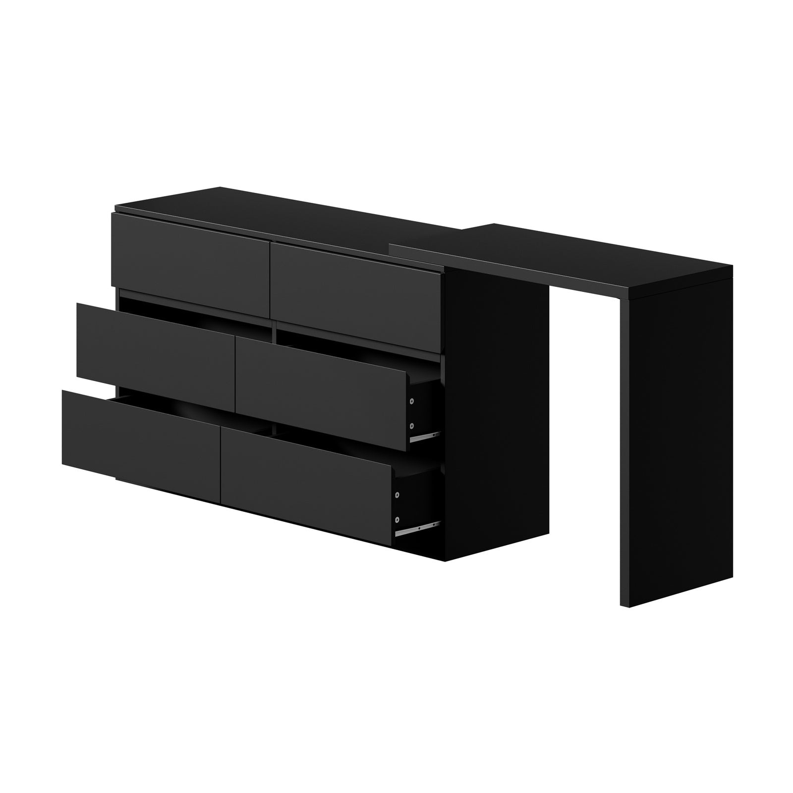 Oikiture 6 Chest of Drawers Dresser with Side Table Storage Tallboy - Sunyee