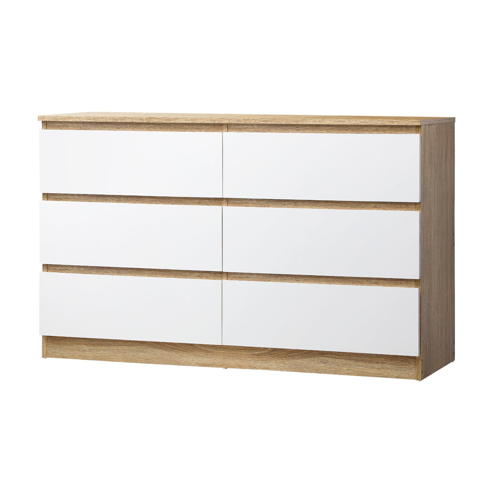 Oikiture 6 Chest of Drawers Lowboy Storage Cabinet Dresser Table Bedroom