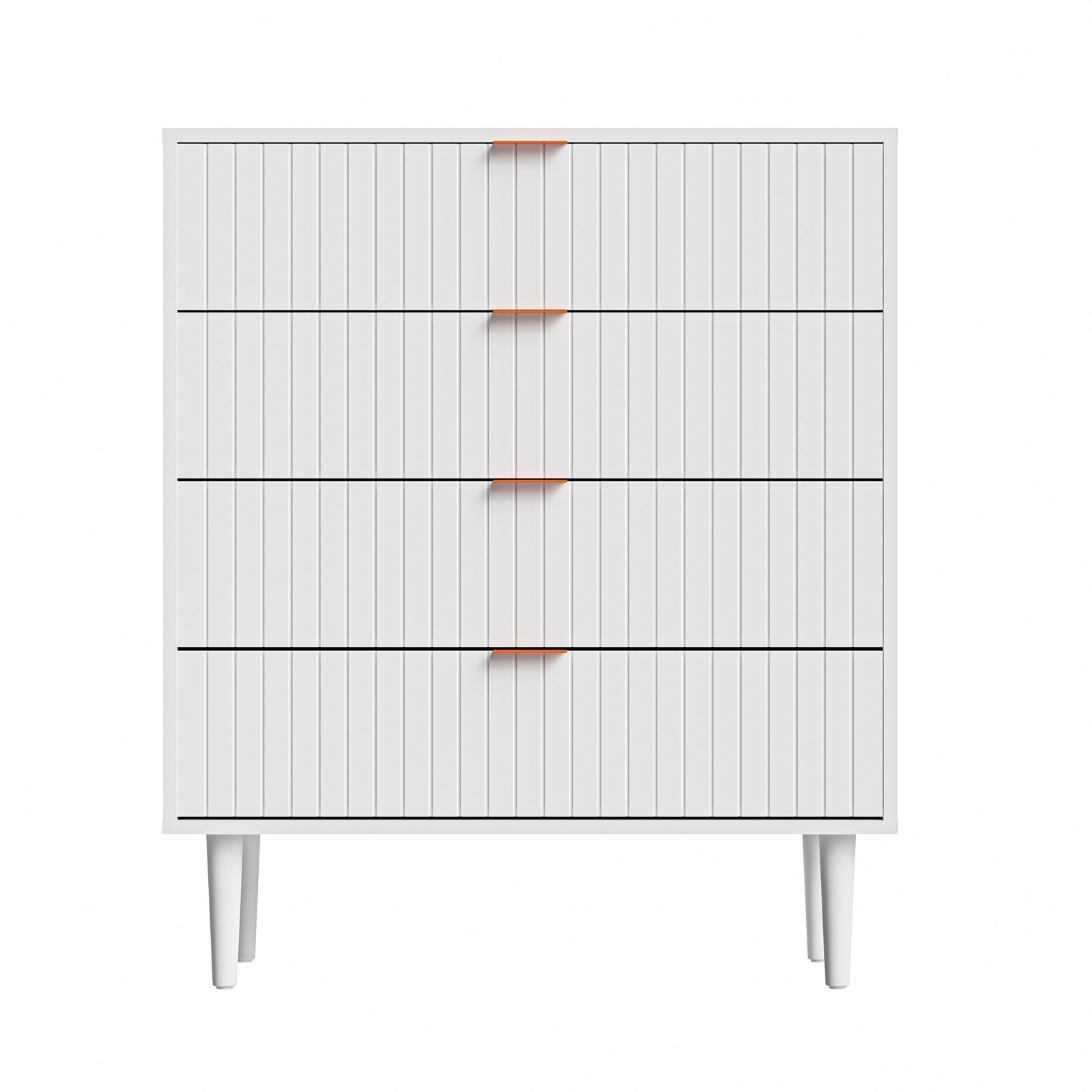 Oikiture 4 Chest of Drawers Dresser Table Tallboy Storage Cabinet White Gold