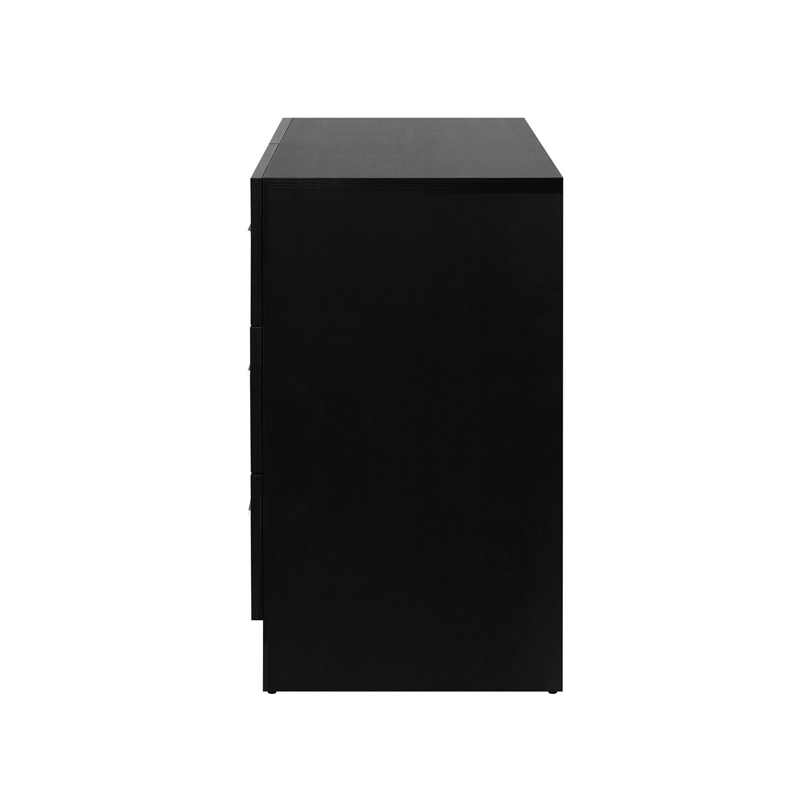 Oikiture 6 Chest of Drawers Tallboy Dresser Table Lowboy Storage Cabinet Black - Sunyee