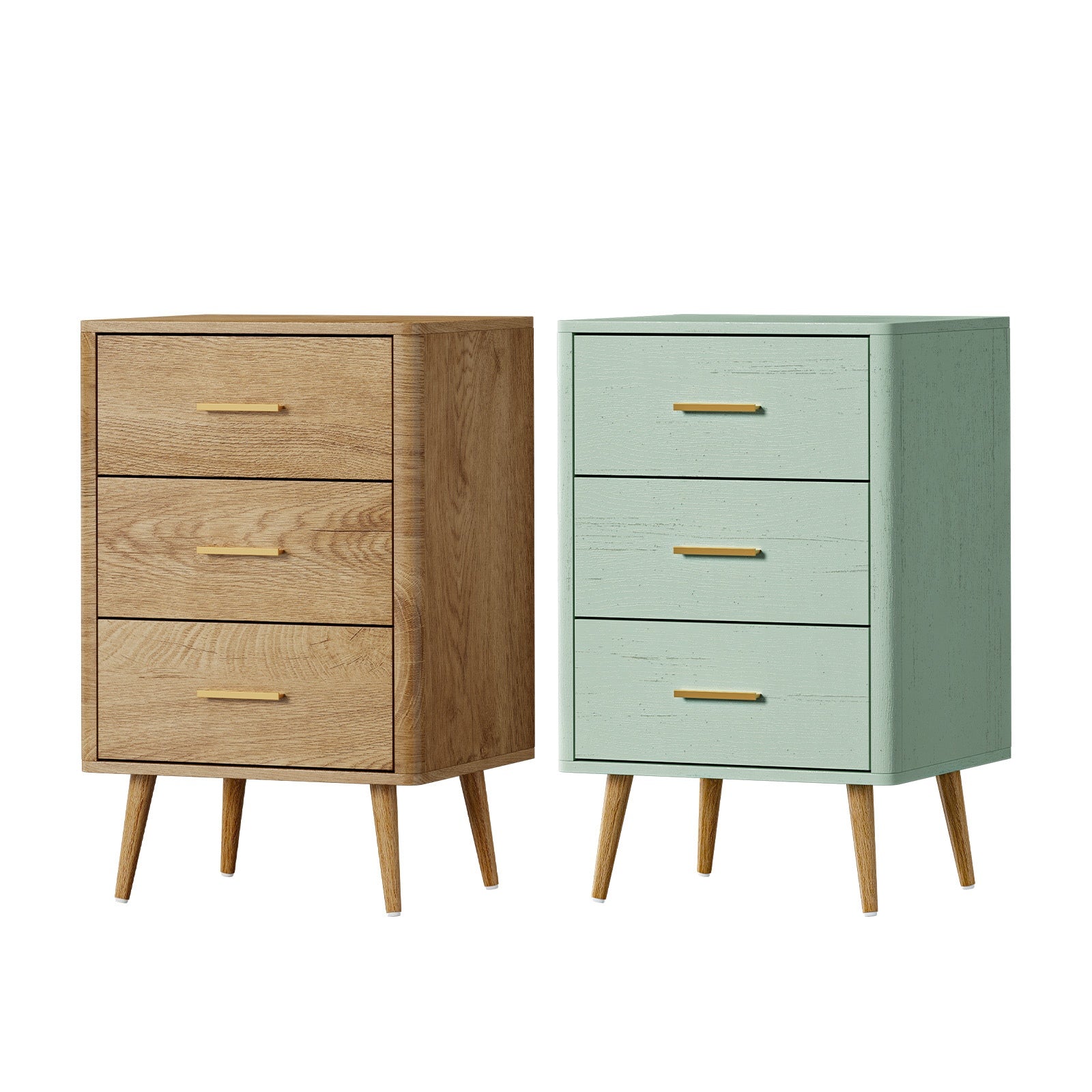 Oikiture 3 Chest of Drawers Dresser Tallboy Storage Cabinet Bedroom - Sunyee