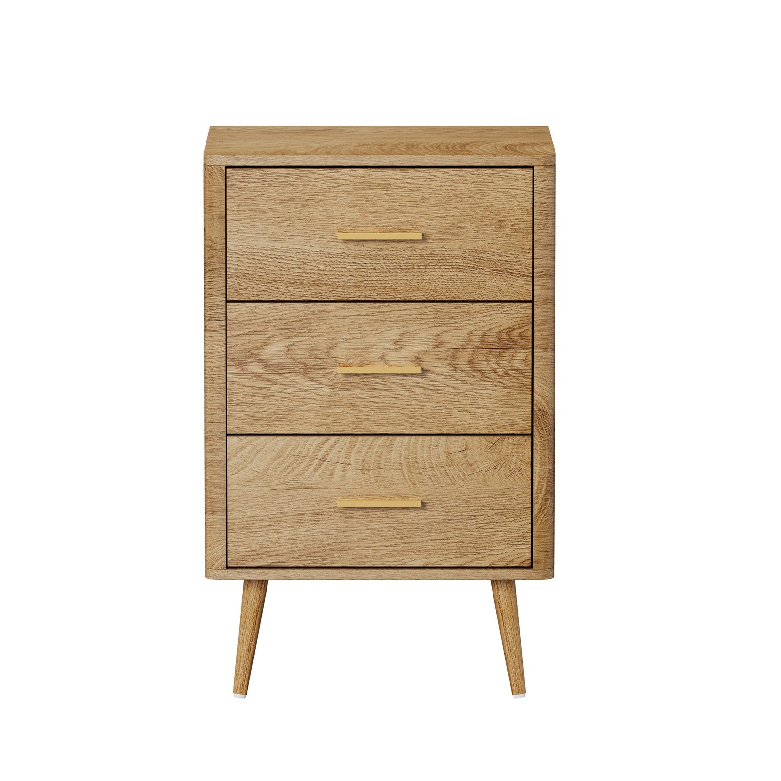Oikiture 3 Chest of Drawers Dresser Tallboy Storage Cabinet Natural - Sunyee