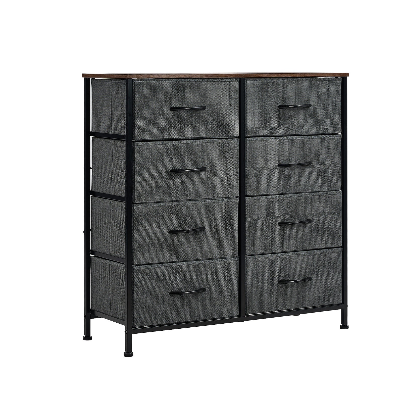 Oikiture 8 Chest of Drawers Storage Cabinet Dresser Organizer Fabric Grey - Sunyee