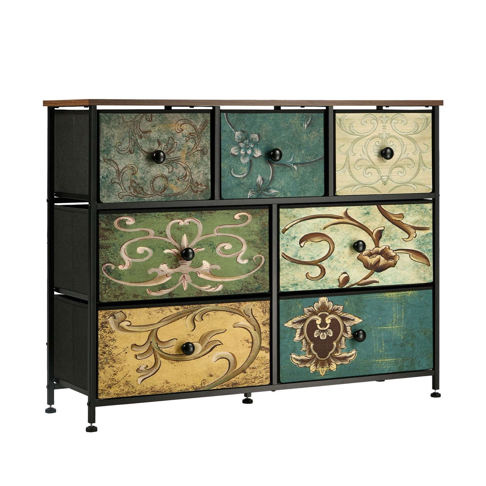 Oikiture 7 Chest of Drawers Fabric Storage Cabinet Tower Dresser Lowboy - Sunyee