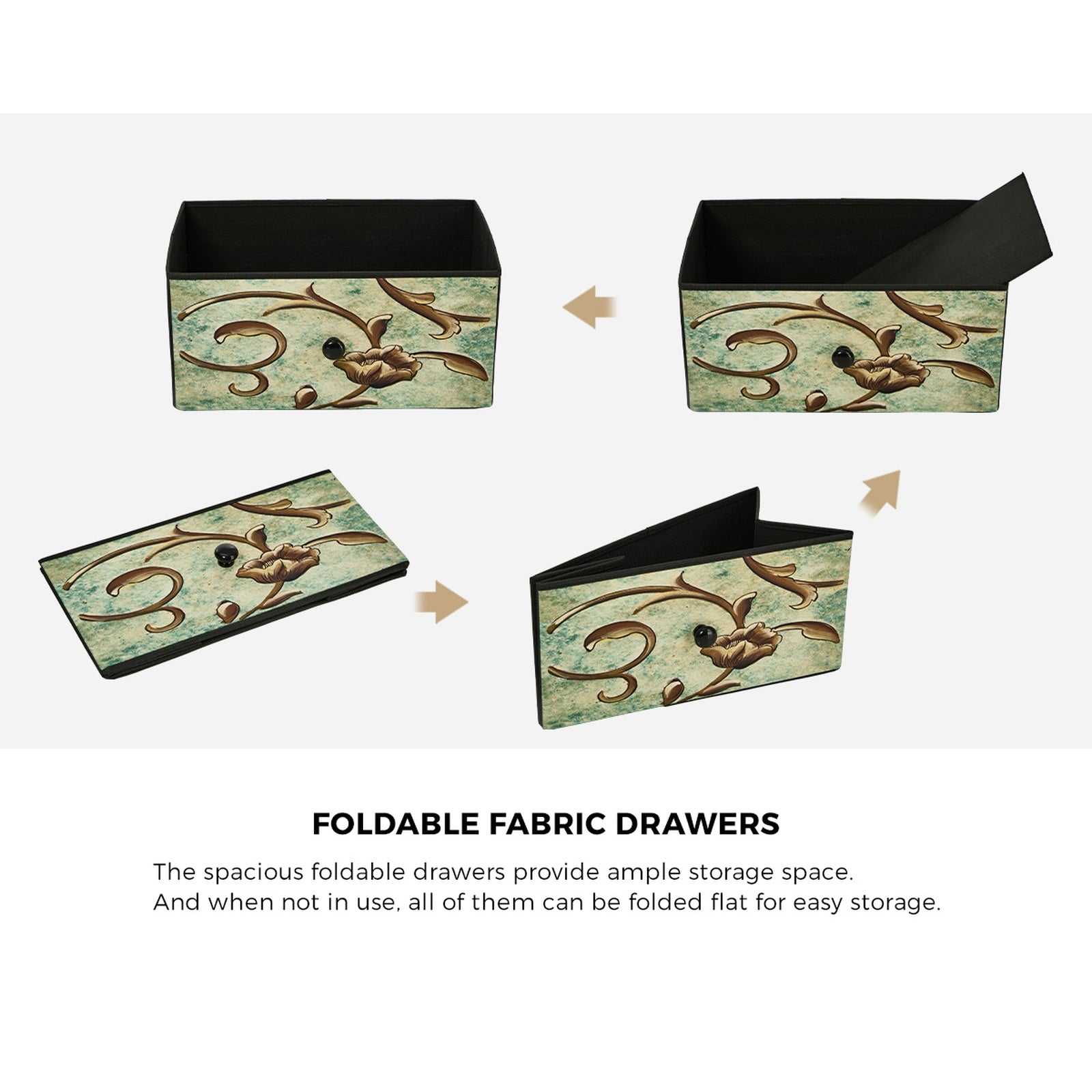 Oikiture 9 Chest of Drawers Fabric Storage Dresser Vintage Tallboy Organizer - Sunyee