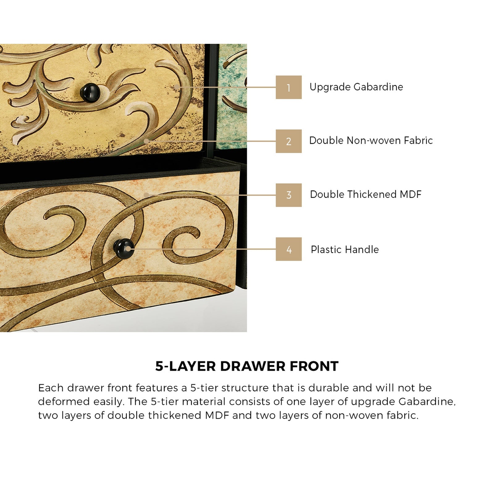 Oikiture 9 Chest of Drawers Fabric Storage Dresser Vintage Tallboy Organizer - Sunyee