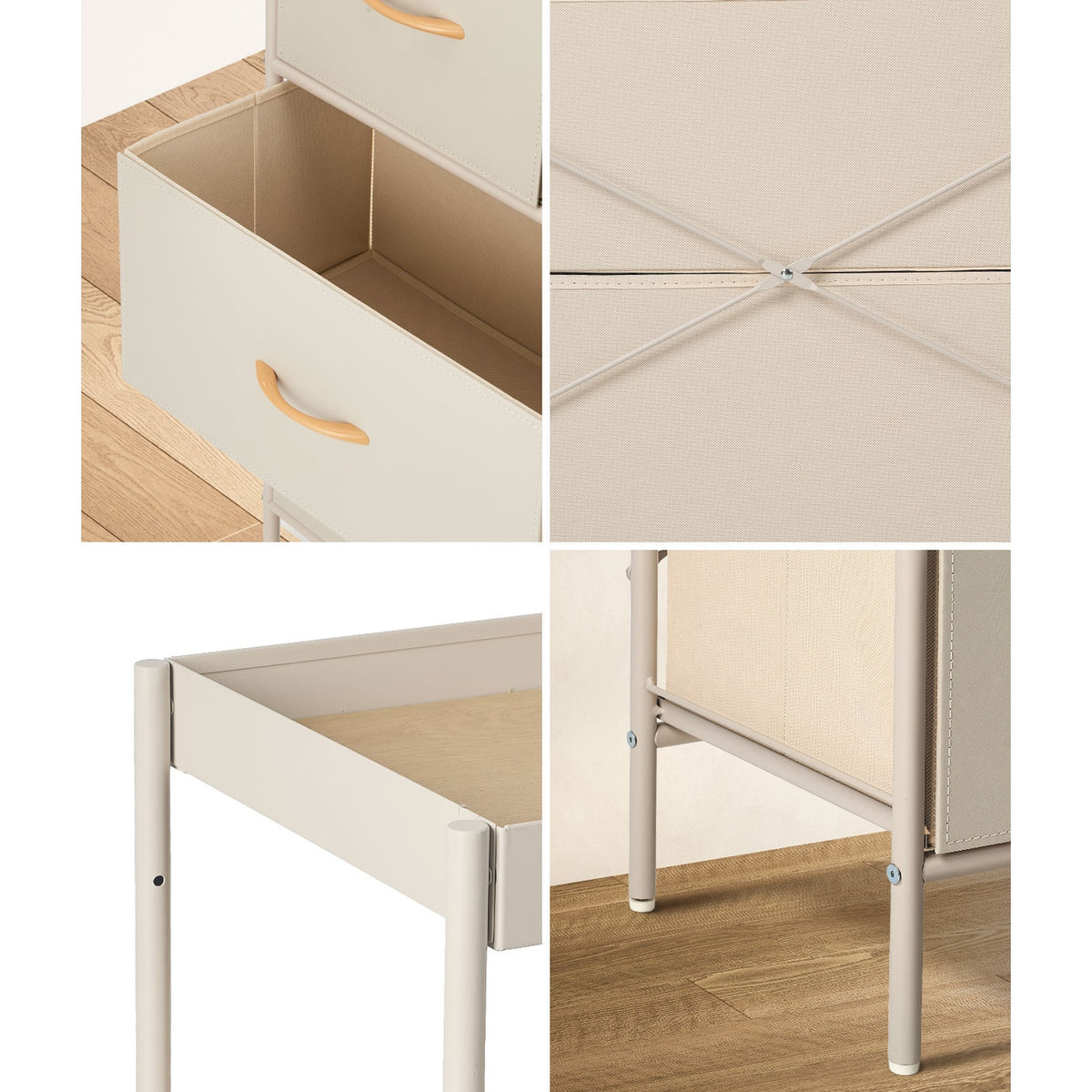 Oikiture 7 Drawer Chest Of Drawers Fabric Dresser Open Shelf Organizer Beige