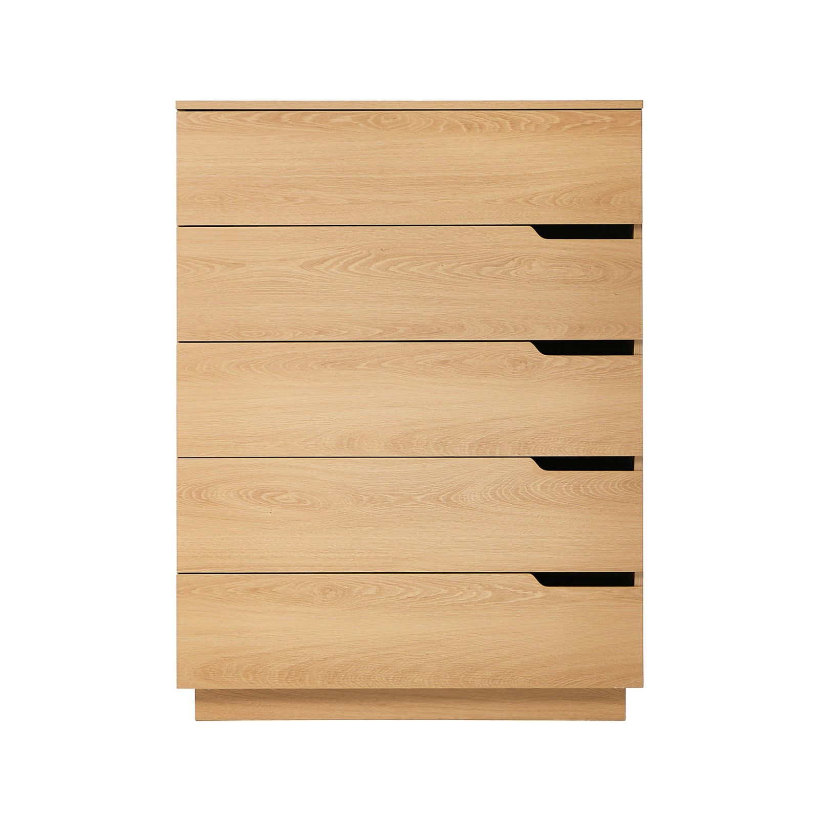Oikiture 5 Chest of Drawers Dresser Tallboy Storage Cabinet Bedroom Natural - Sunyee