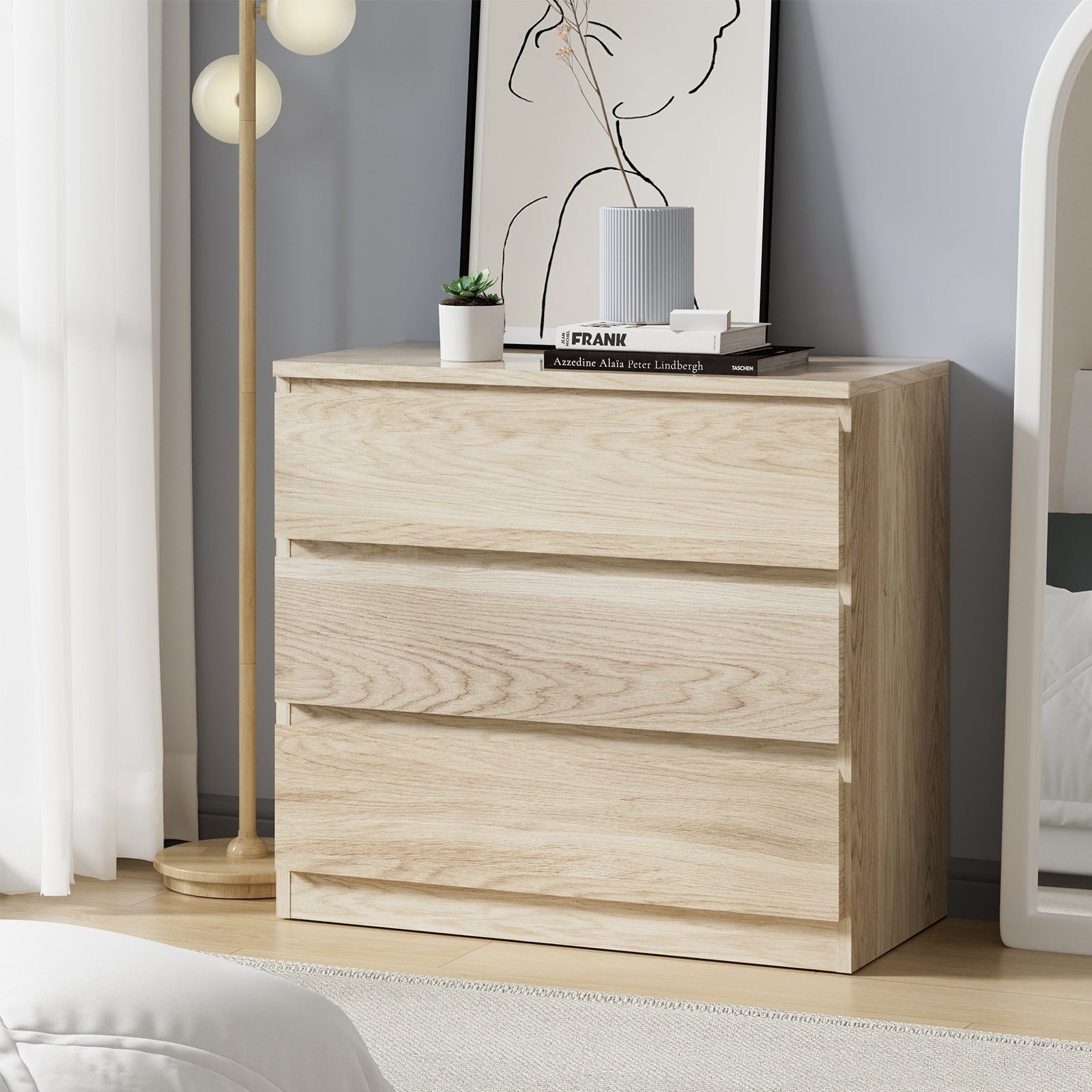 Oikiture Chest of Drawers Tallboy Lowboy Dresser Table Storage Cabinet Multi - Sunyee