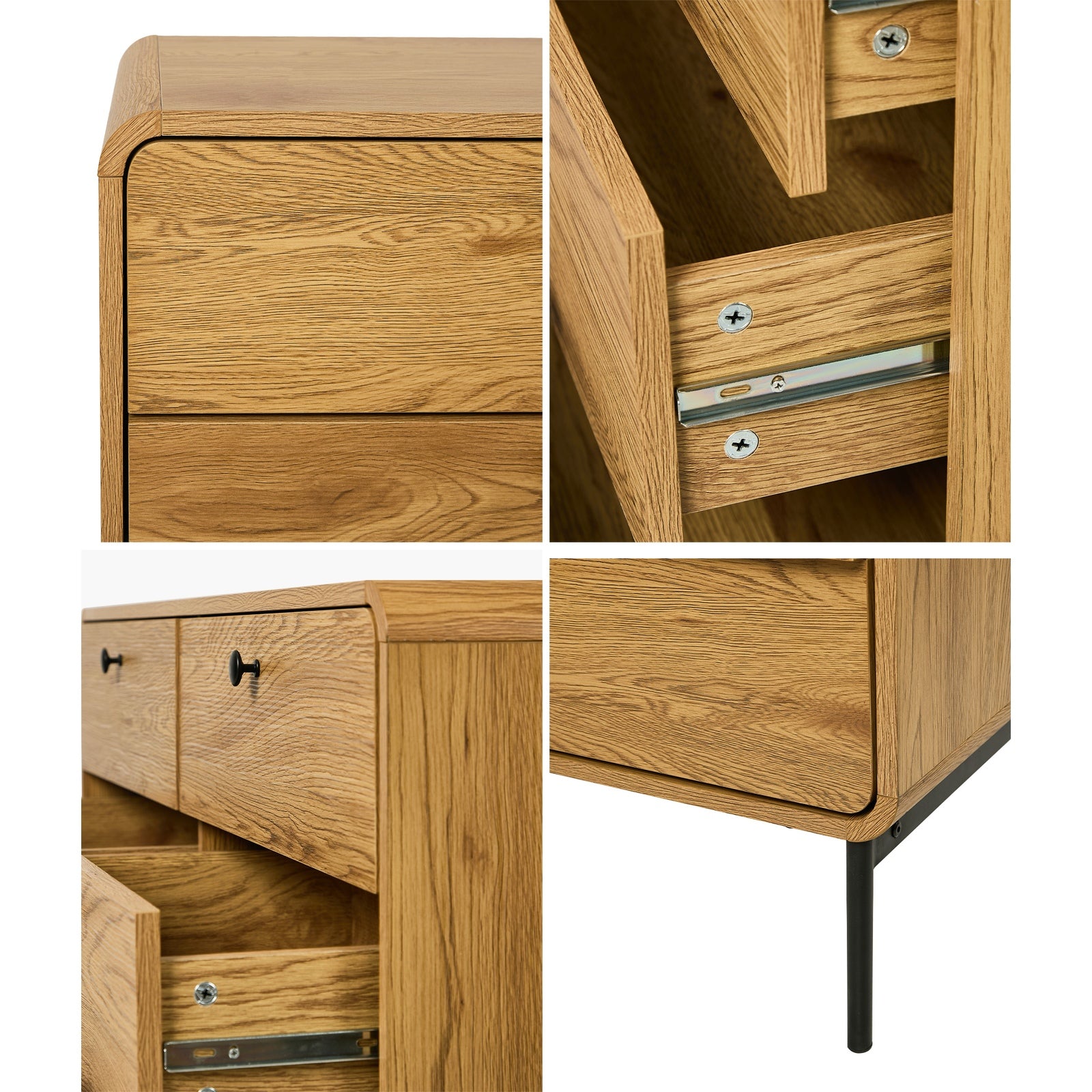 Oikiture 6 Chest of Drawers Tallboy Storage Cabinet Dresser Natural - Sunyee