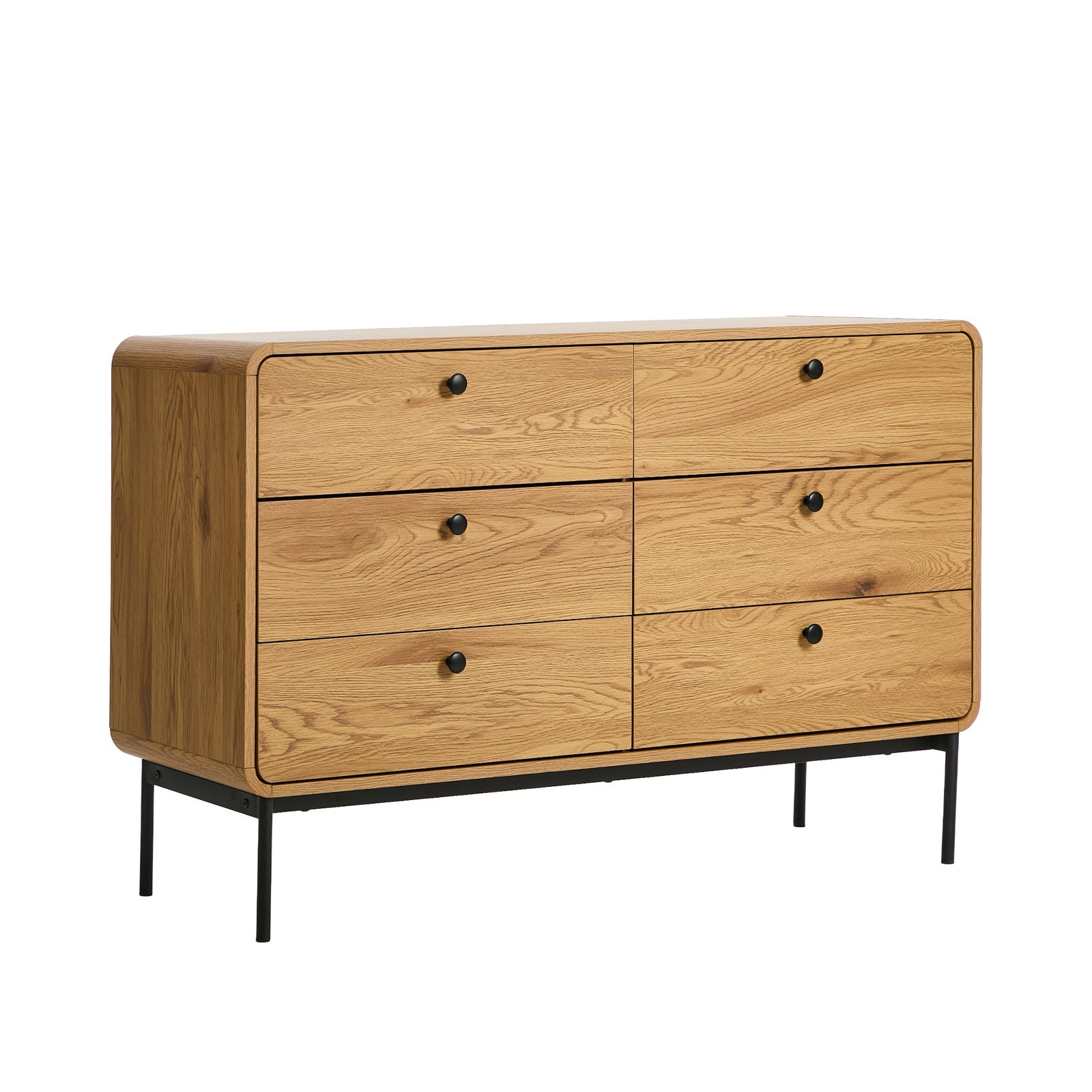 Oikiture 6 Chest of Drawers Tallboy Storage Cabinet Dresser Natural - Sunyee