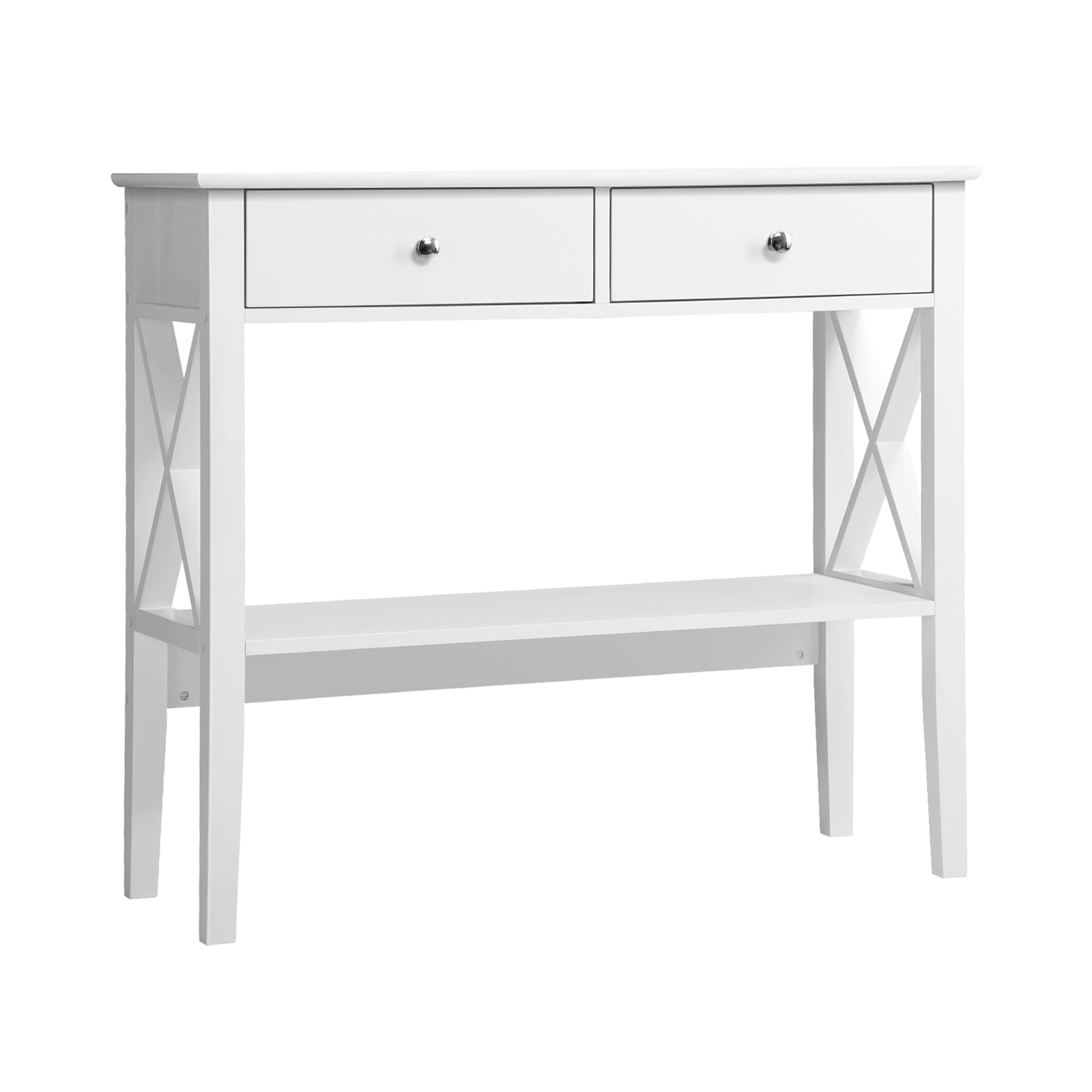Oikiture Console Table Hall Side Entry 2 Drawers Hallway Display Shelf Desk - Sunyee