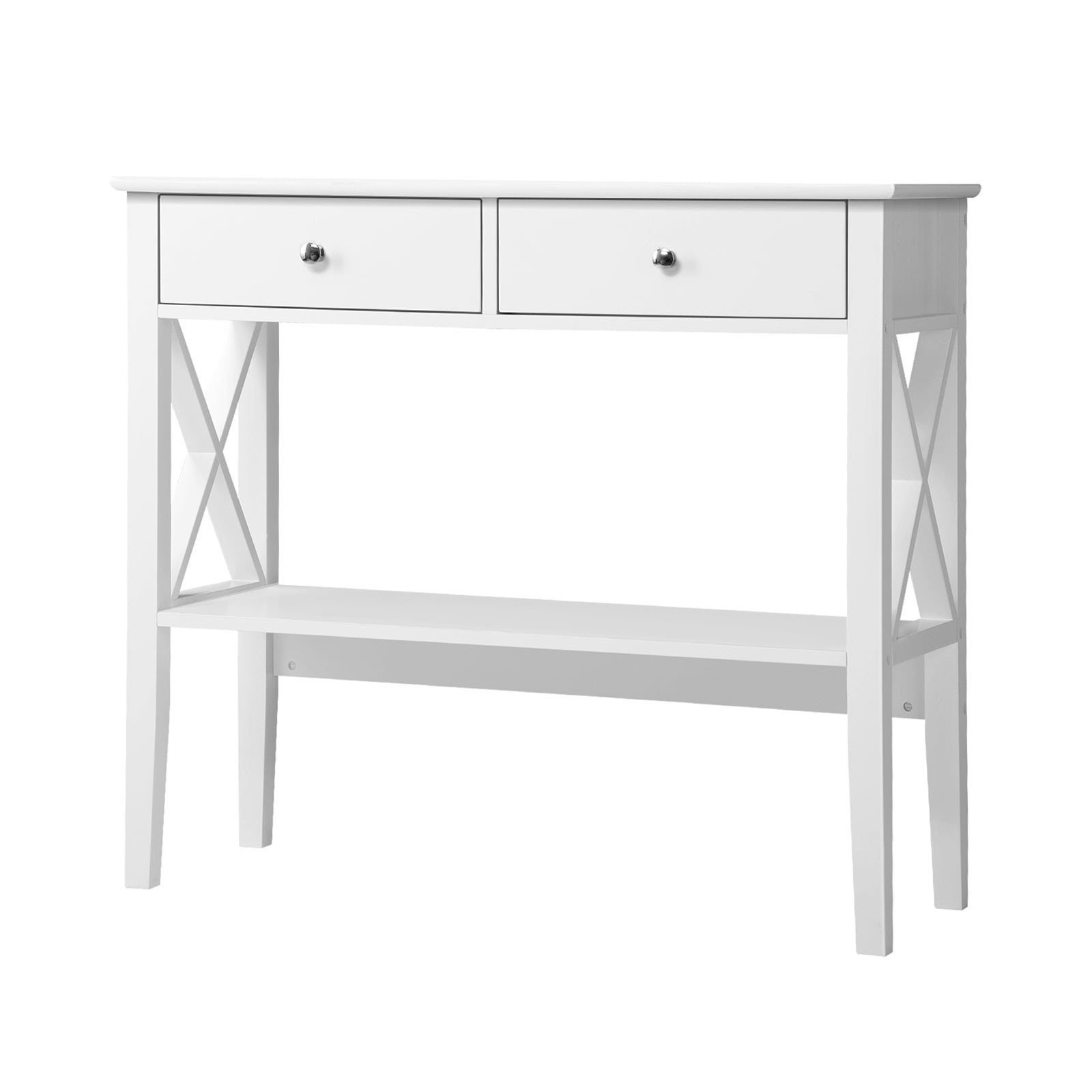 Oikiture Console Table Hall Side Entry 2 Drawers Hallway Display Shelf Desk - Sunyee