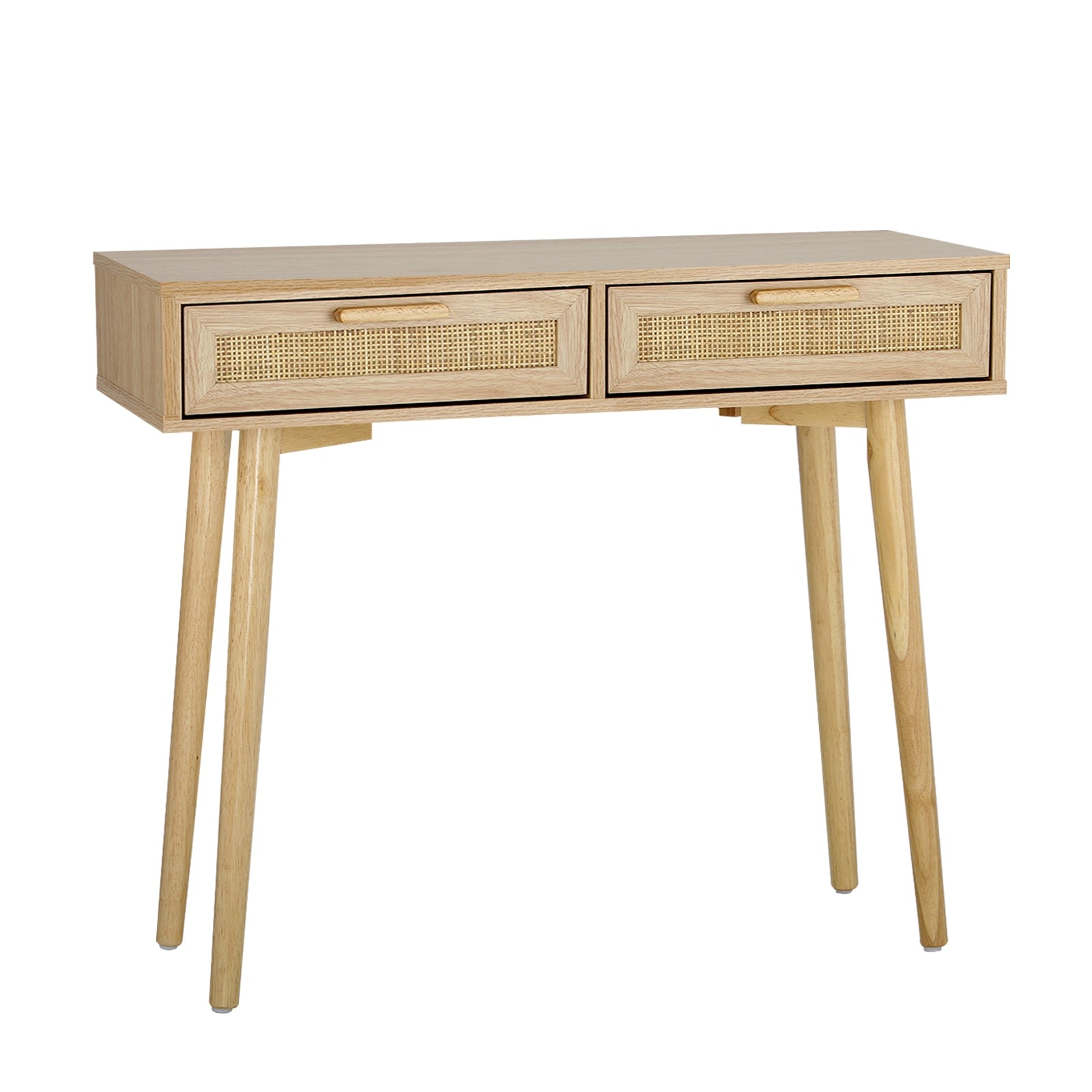 Oikiture Rattan Console Table Hall Table Dressing Desk Hallway Display Furniture - Sunyee