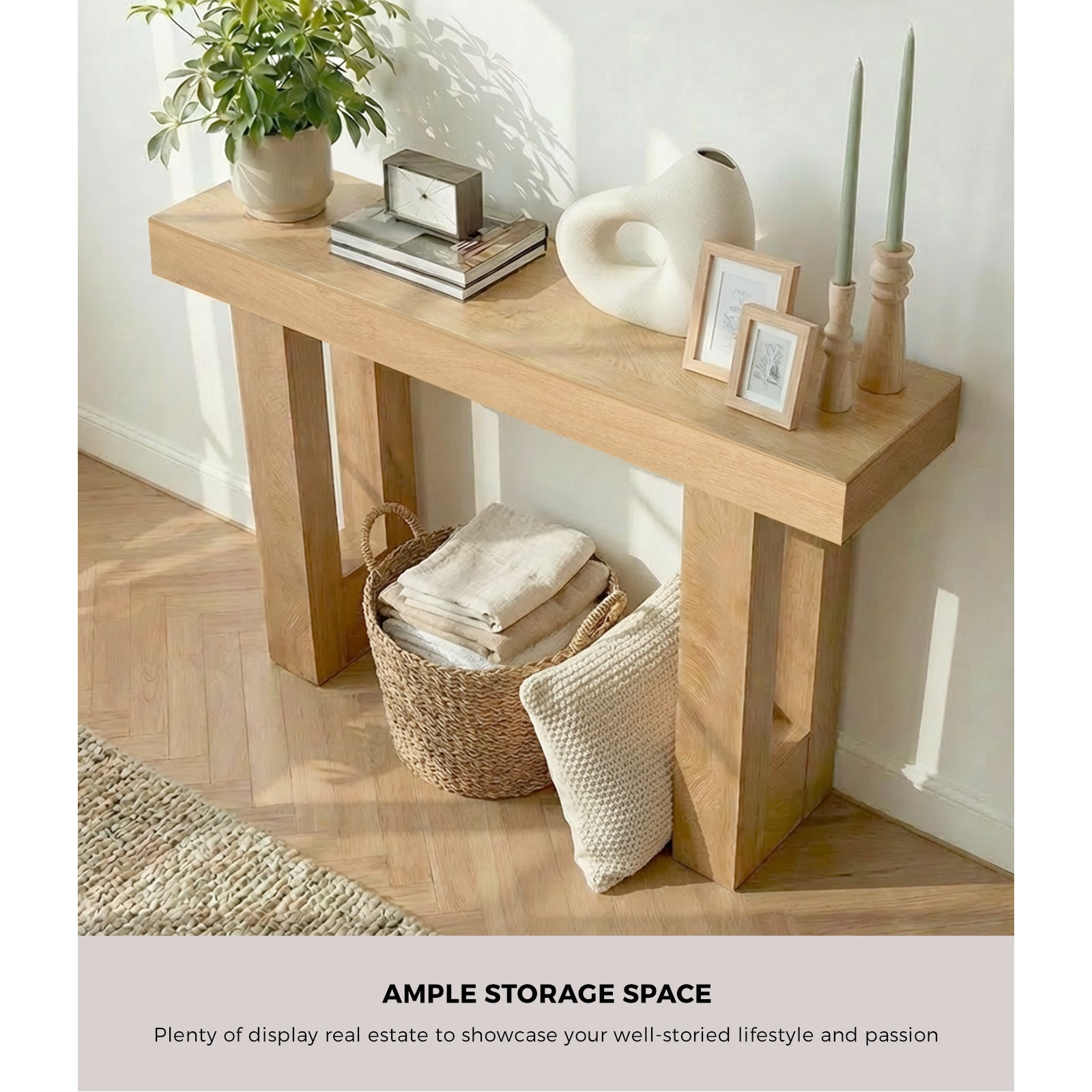 Oikiture Console Table Hallway Narrow Sofa Side Desk Storage Rack