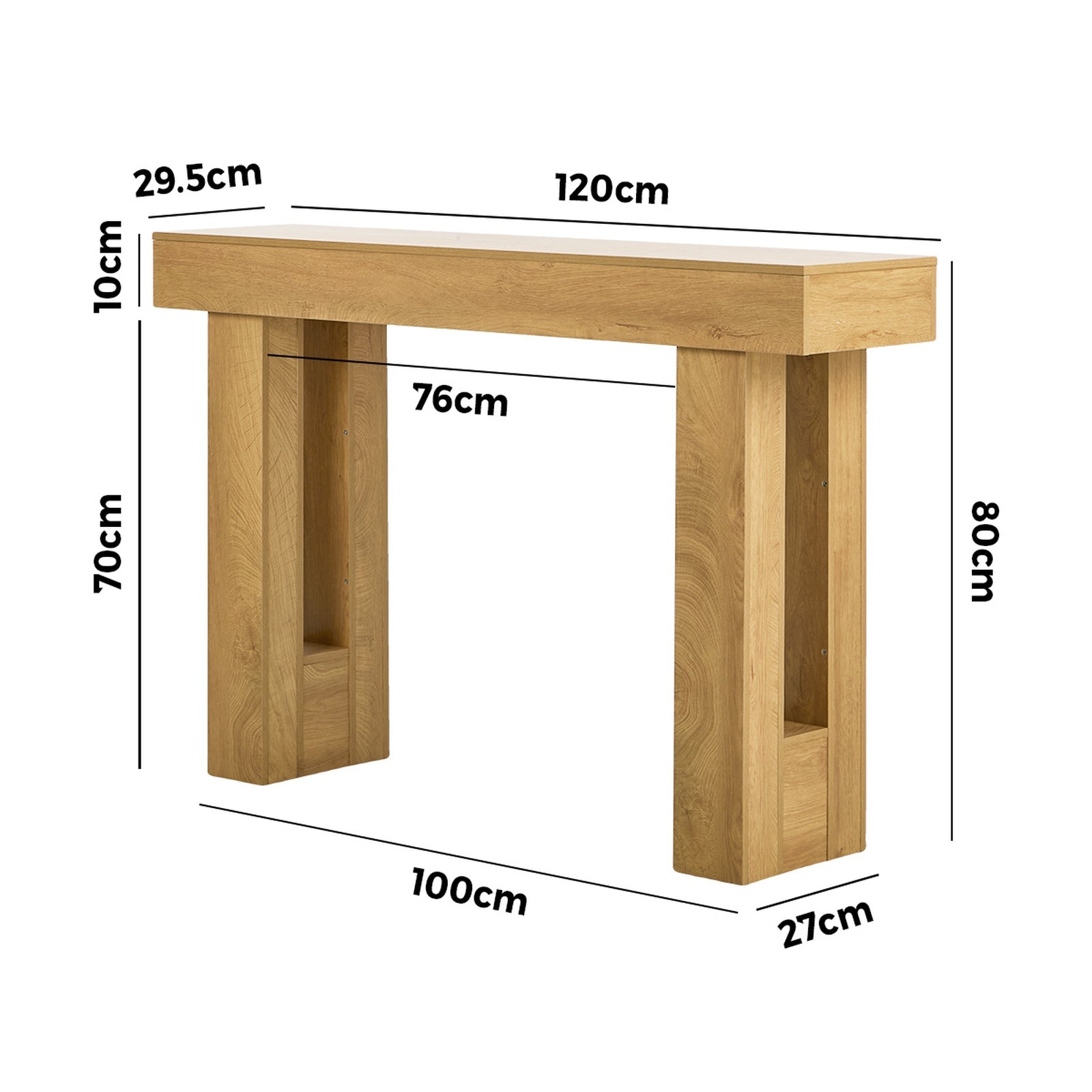 Oikiture Console Table Hallway Narrow Sofa Side Desk Storage Rack