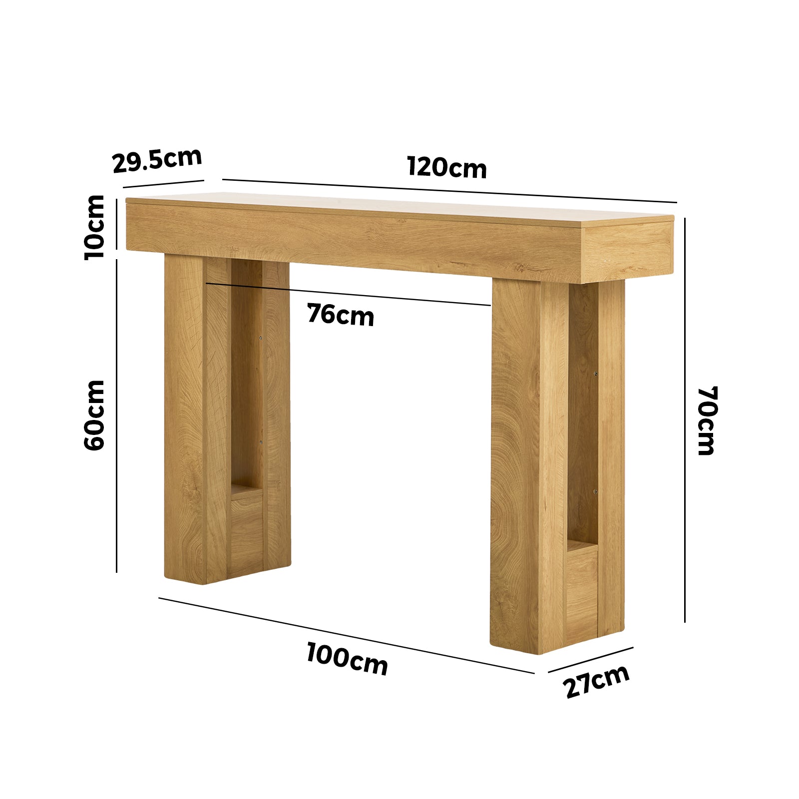 Oikiture Console Table Hallway Narrow Sofa Side Desk Storage Rack Behind - Sunyee
