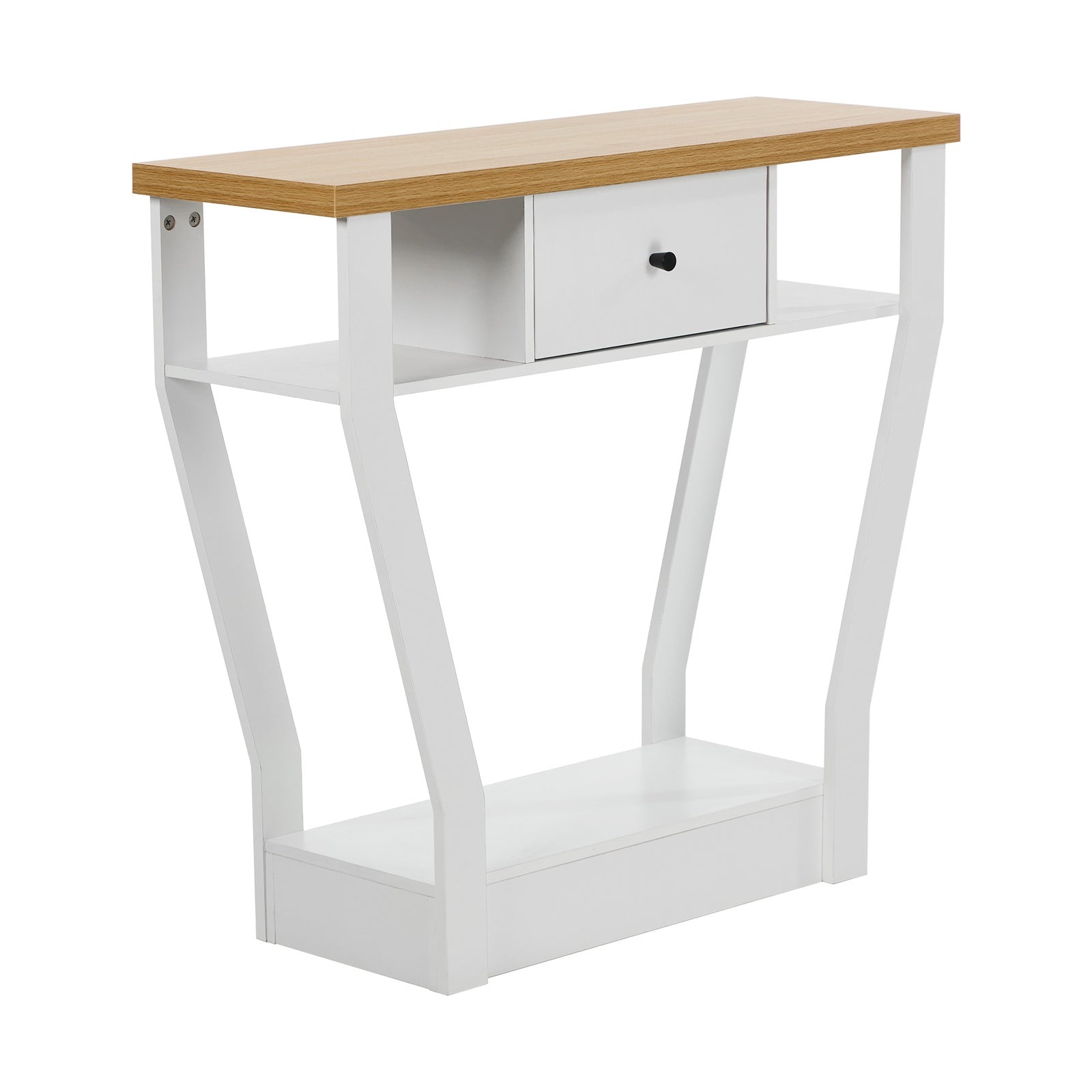 Oikiture Console Table 1 Drawer Hallway Entryway Storage Shelf Side Desk WH&WD - Sunyee