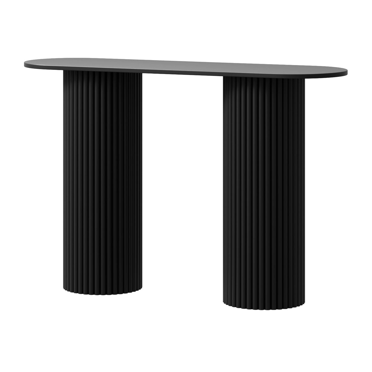 Oikiture Console Table Oval Hallway Desk Modern Entryway Table