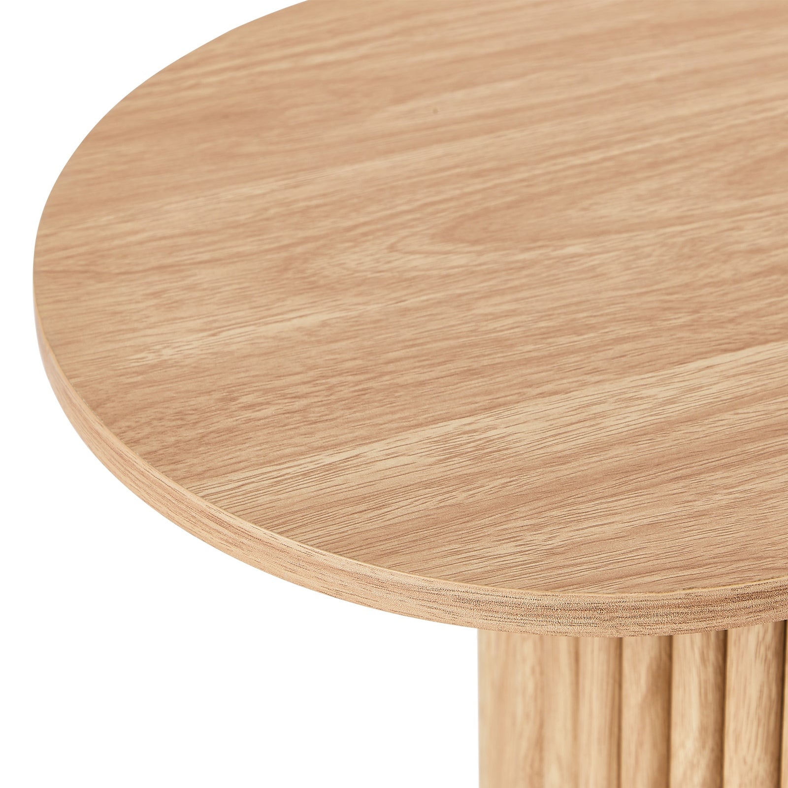 Oikiture Console Table Oval Hallway Desk Modern Entryway Table Natural