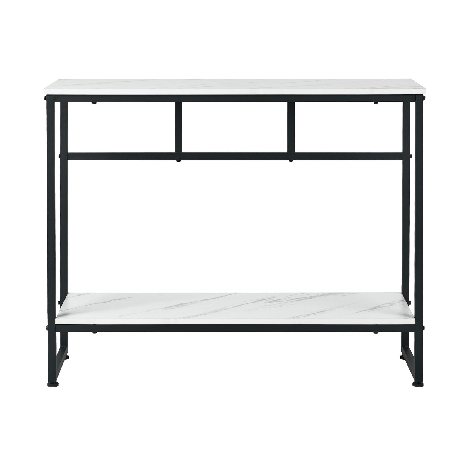 Oikiture Console Table Hallway Marble Effect Metal Entry Table Display - Sunyee