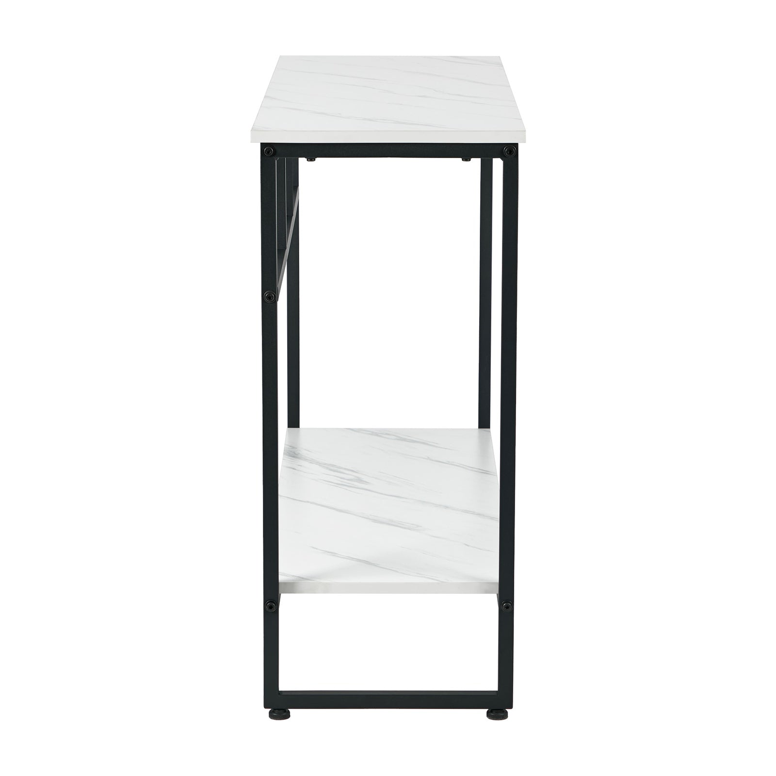 Oikiture Console Table Hallway Marble Effect Metal Entry Table Display - Sunyee