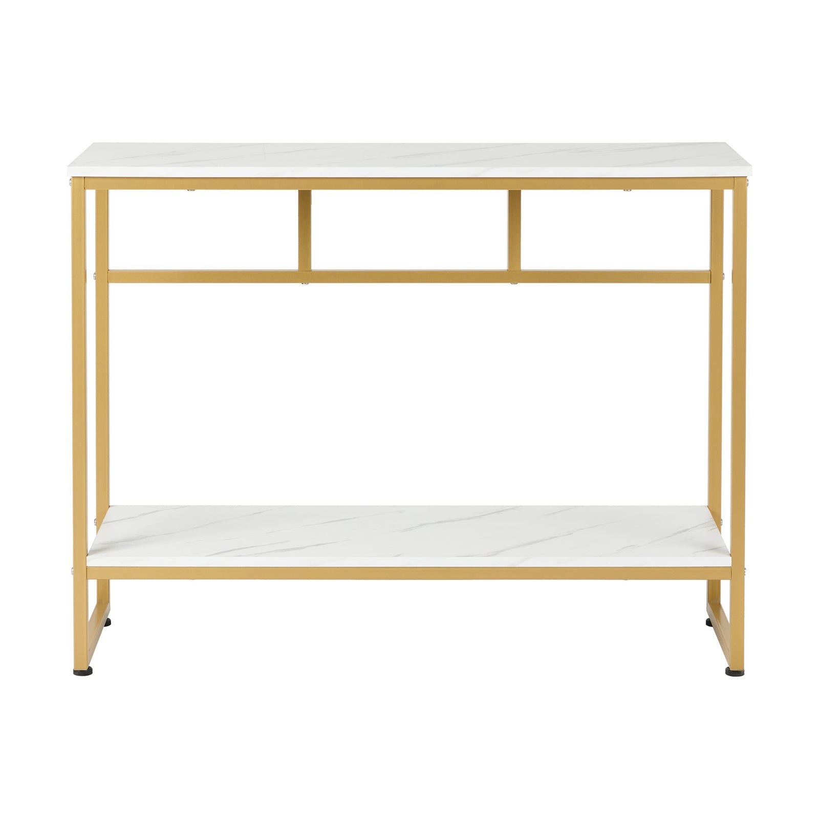 Oikiture Console Table Hallway Marble Effect Metal Entry Table Display - Sunyee