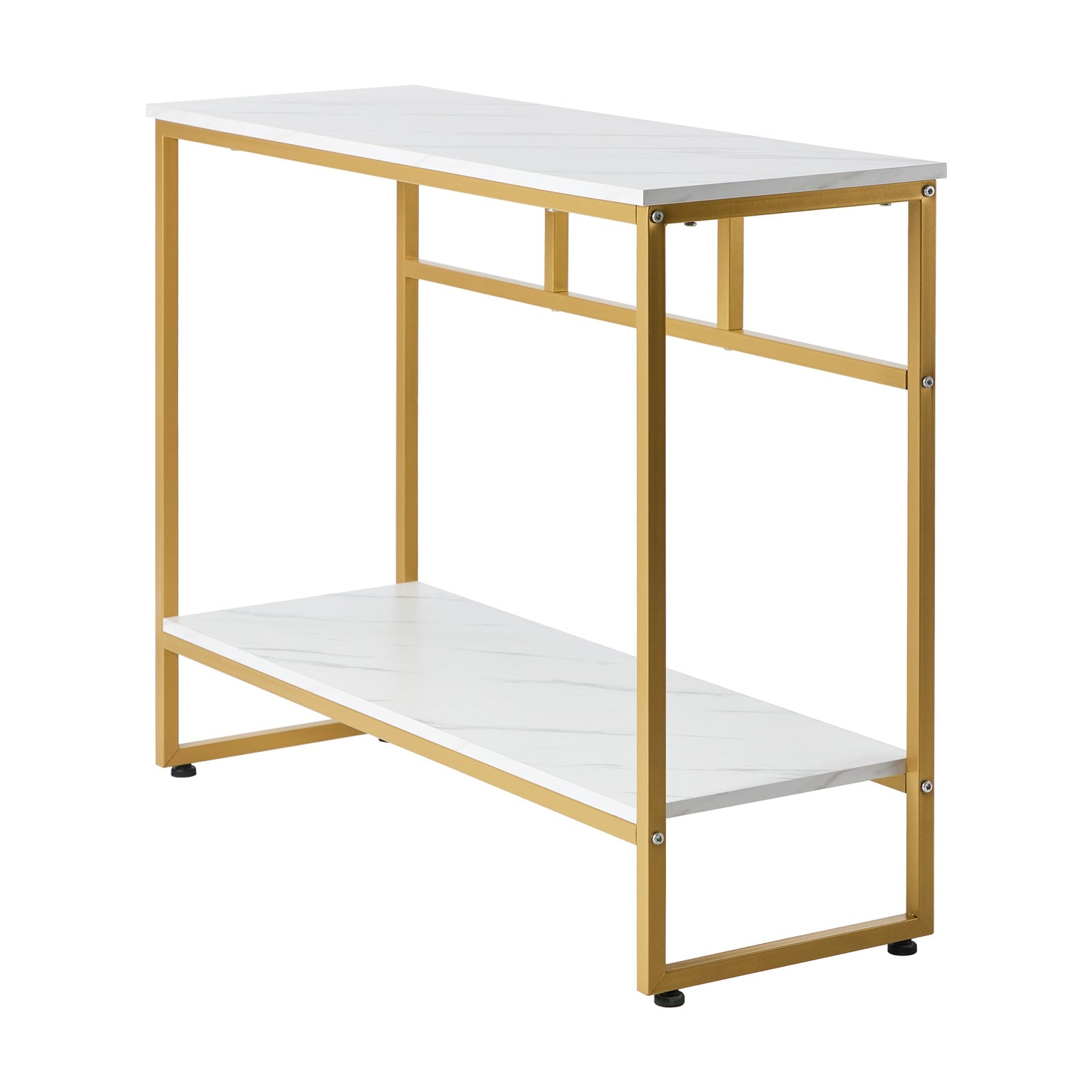 Oikiture Console Table Hallway Marble Effect Metal Entry Table Display WH&GD - Sunyee