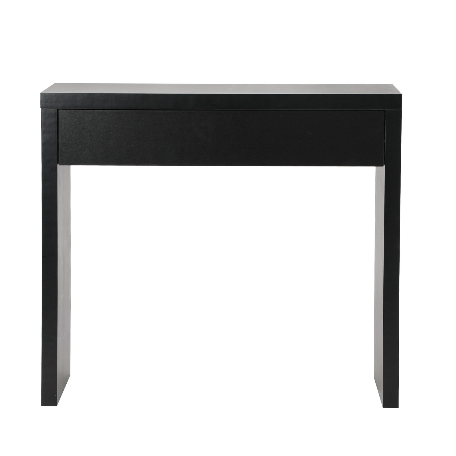 Oikiture Console Table Wood Sofa Table Hall Side Entry with Drawer Black