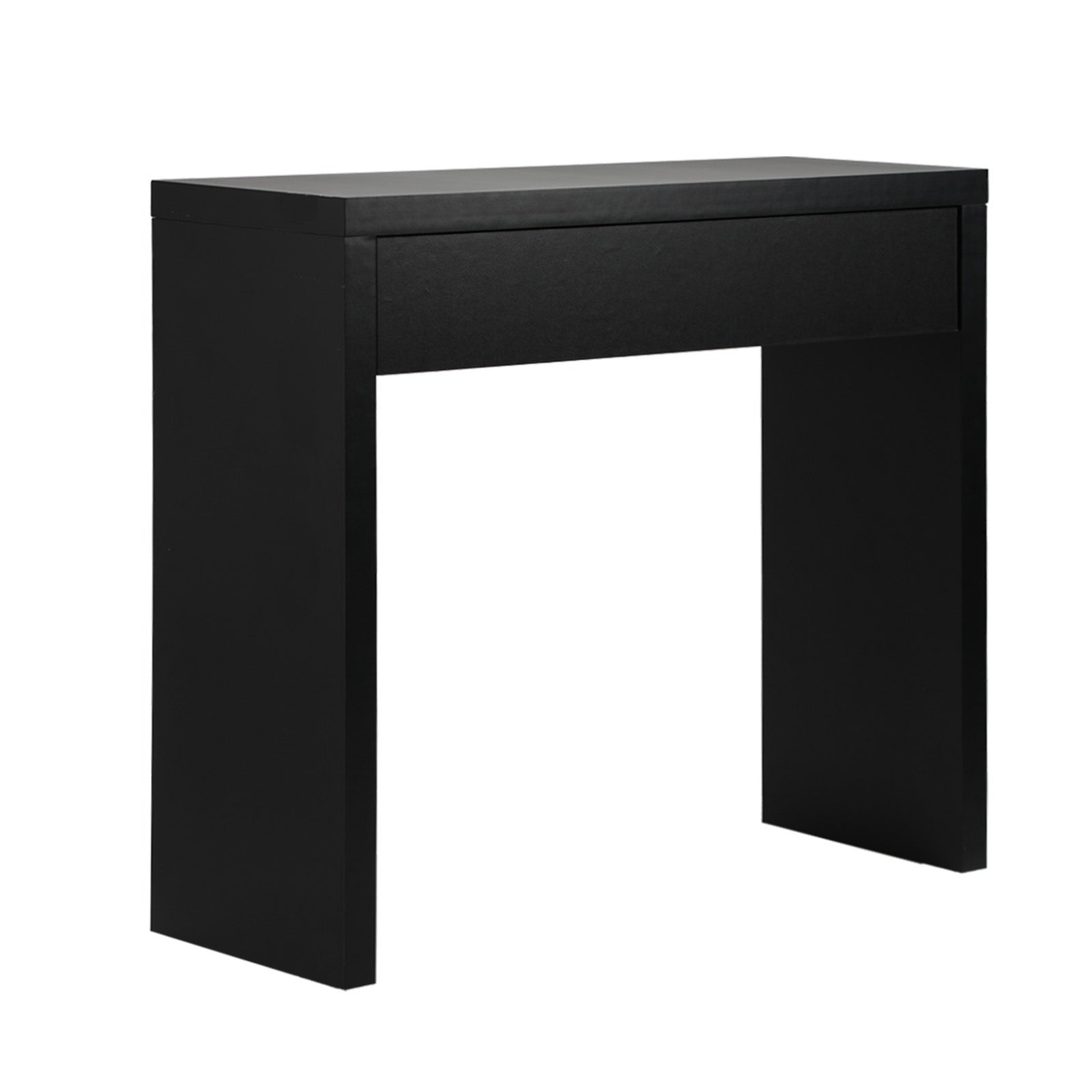 Oikiture Console Table Wood Sofa Table Hall Side Entry with Drawer Black