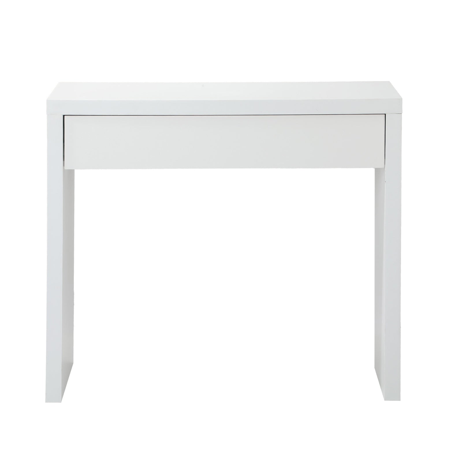 Oikiture Console Table Wood Sofa Table Hall Side Entry with Drawer White
