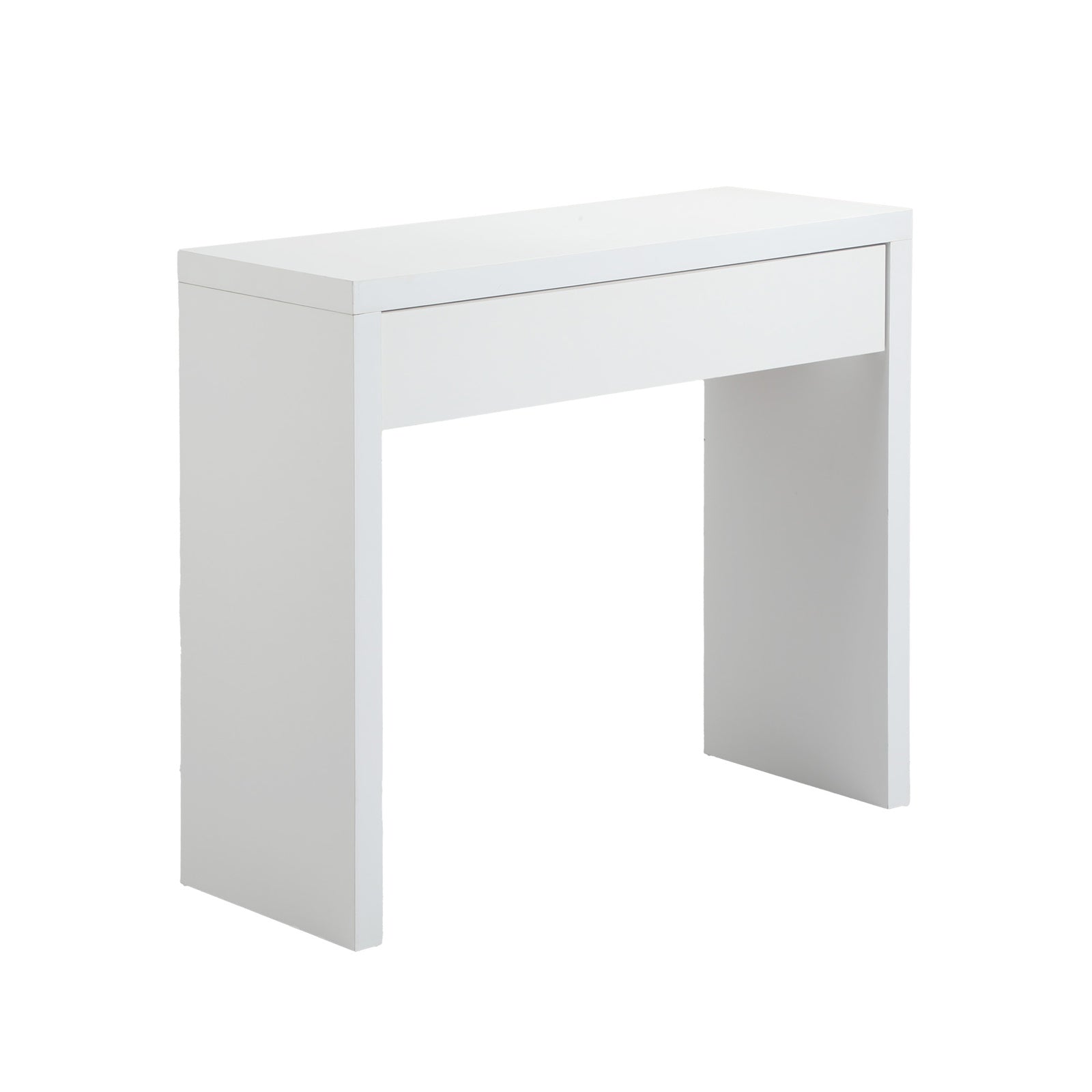 Oikiture Console Table Wood Sofa Table Hall Side Entry with Drawer White
