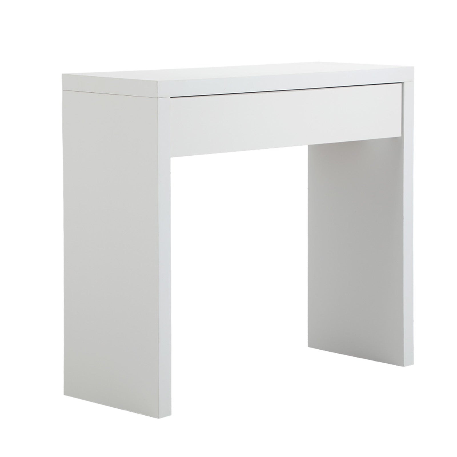 Oikiture Console Table Wood Sofa Table Hall Side Entry with Drawer White