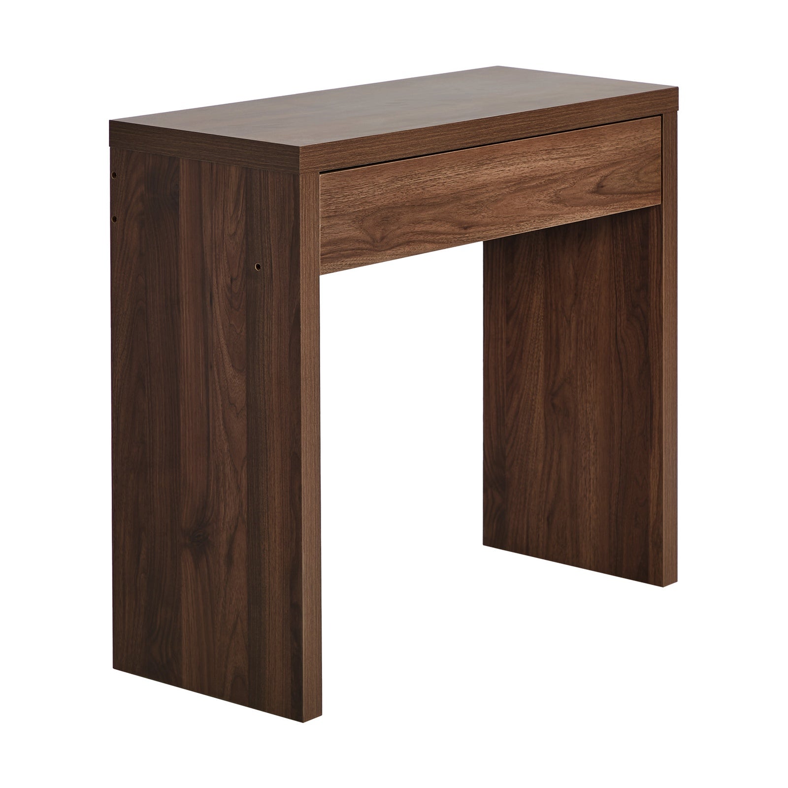 Oikiture Console Table Wood Sofa Table Hall Side Entry with Drawer Walnut