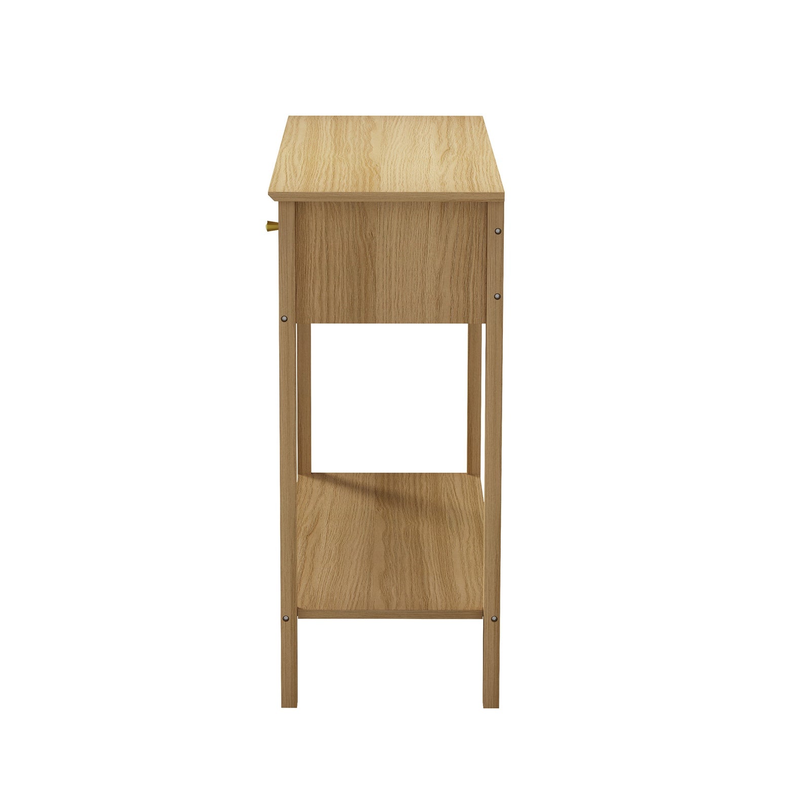 Oikiture 100cm Console Table Hallway Table with 2 Storage Drawer Entry Desk - Sunyee