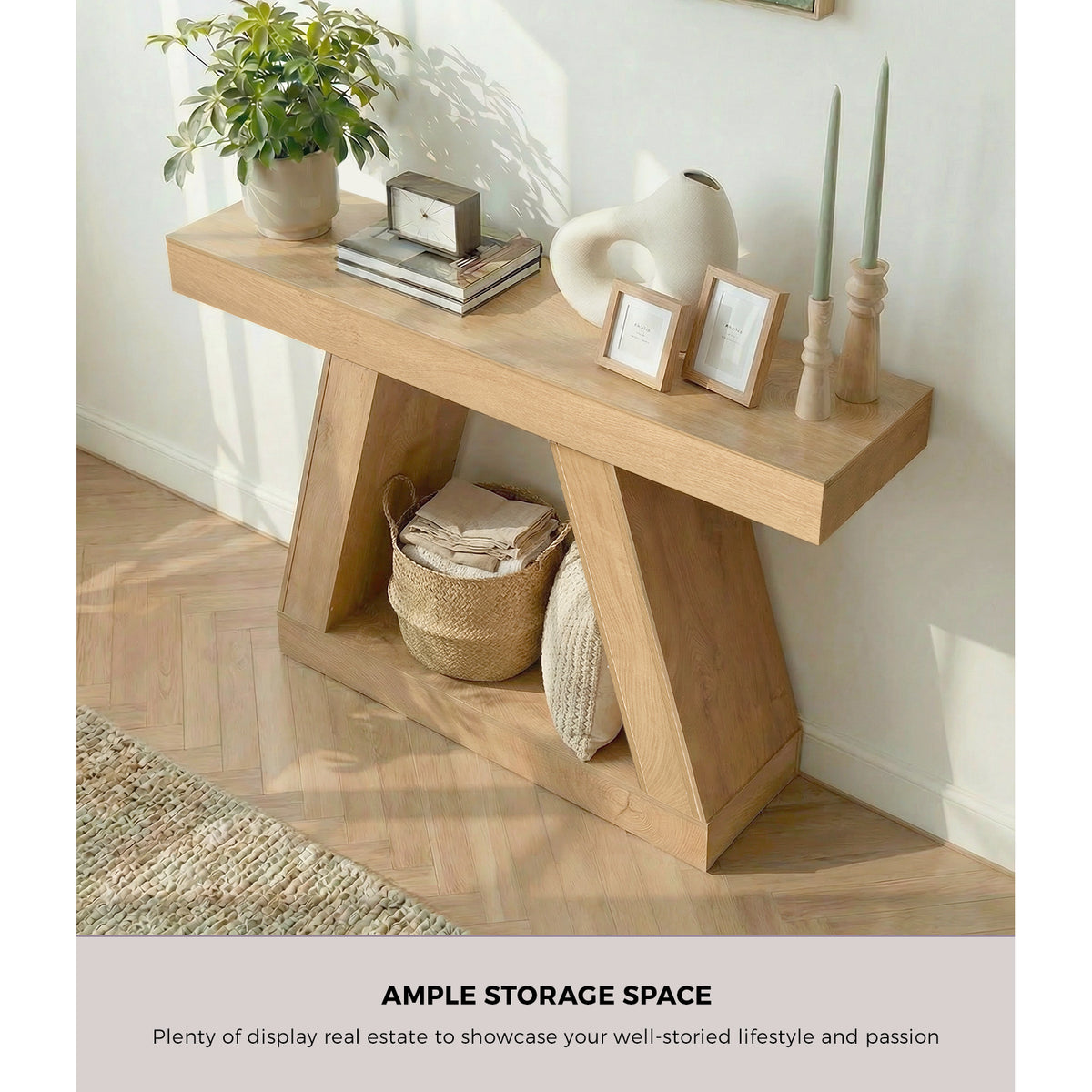 Oikiture Console Table Hallway Narrow Sofa Table Entryway Display Shelf