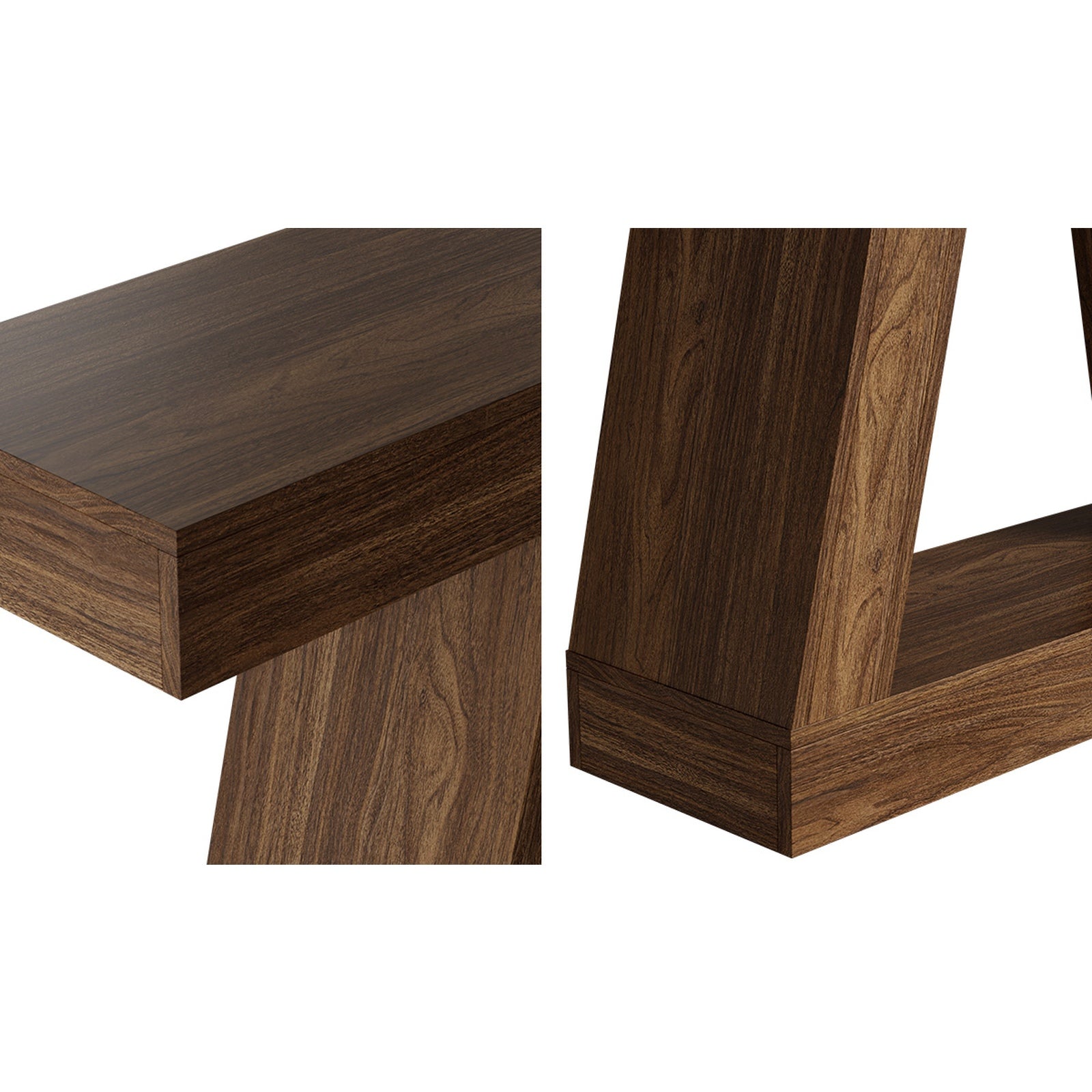 Oikiture Console Table Hallway Narrow Sofa Table Entryway Display Shelf Walnut
