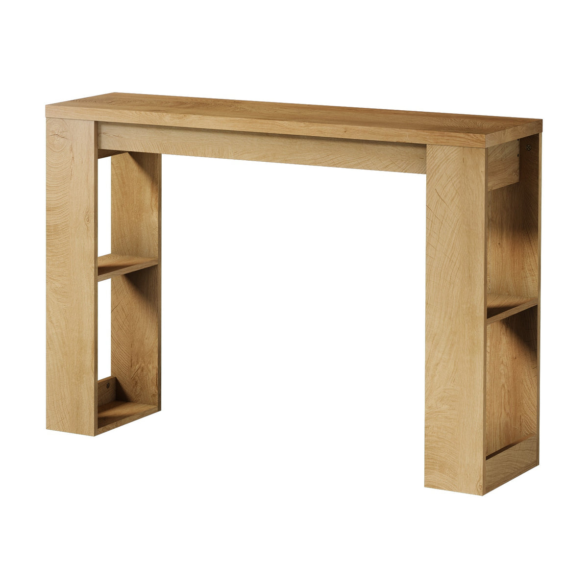 Oikiture Modern Console Table Display Shelf Entryway Open Storage Decor Natural