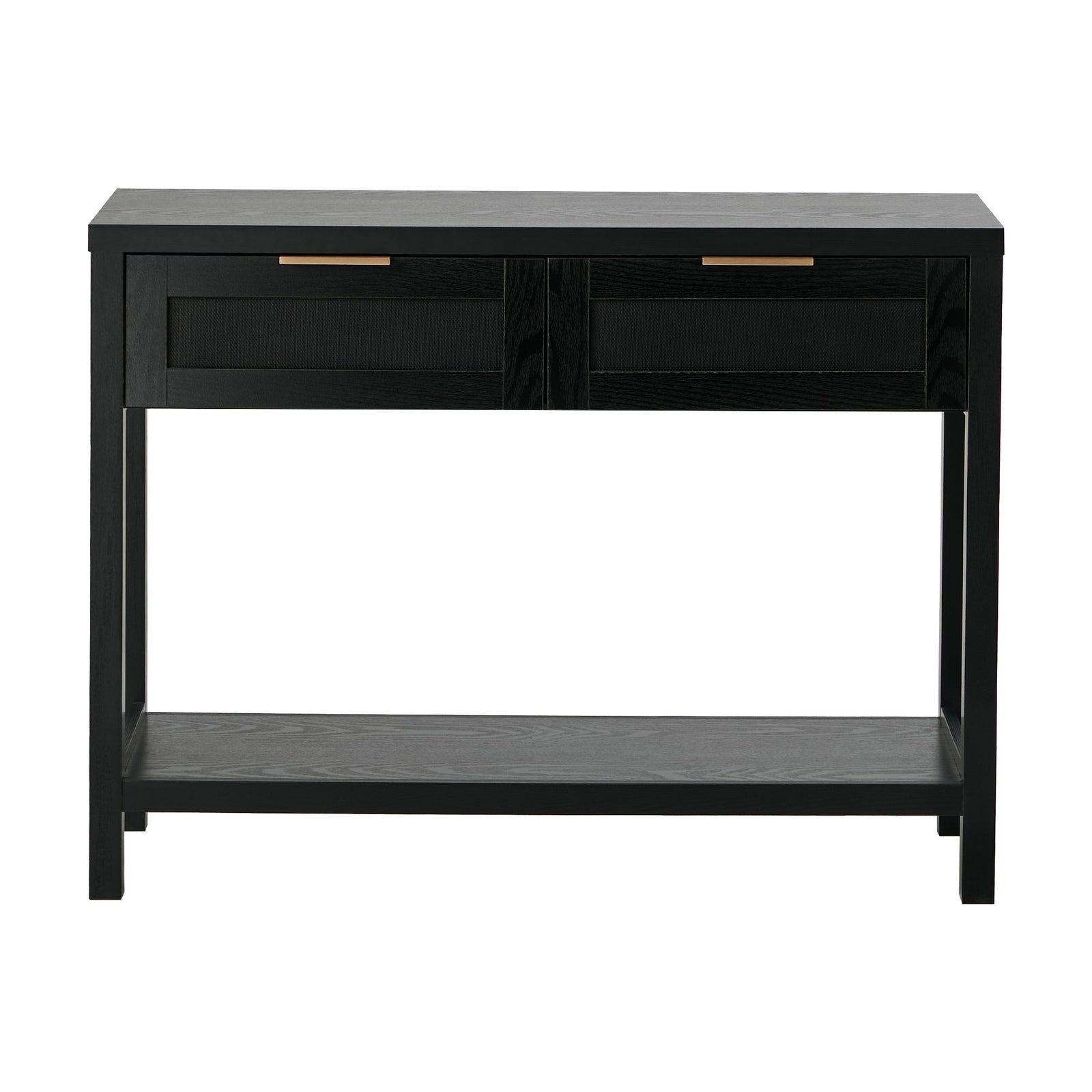 Oikiture Console Table 2 Drawers Entry Table Hallway Display Shelf Black