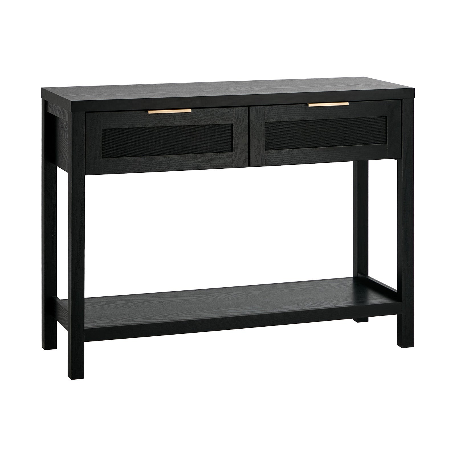 Oikiture Console Table 2 Drawers Entry Table Hallway Display Shelf Black