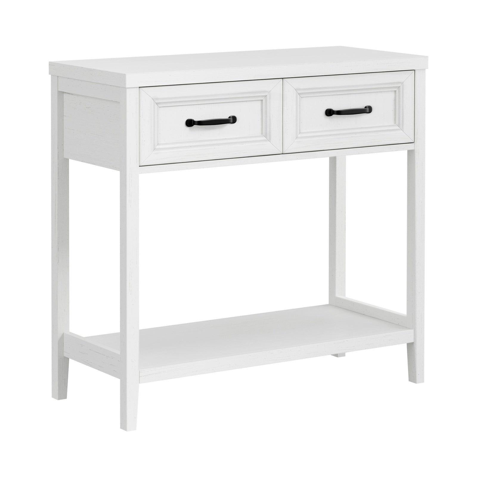 Oikiture Console Table 2 Drawers Hallway Entryway Storage Display Shelf White