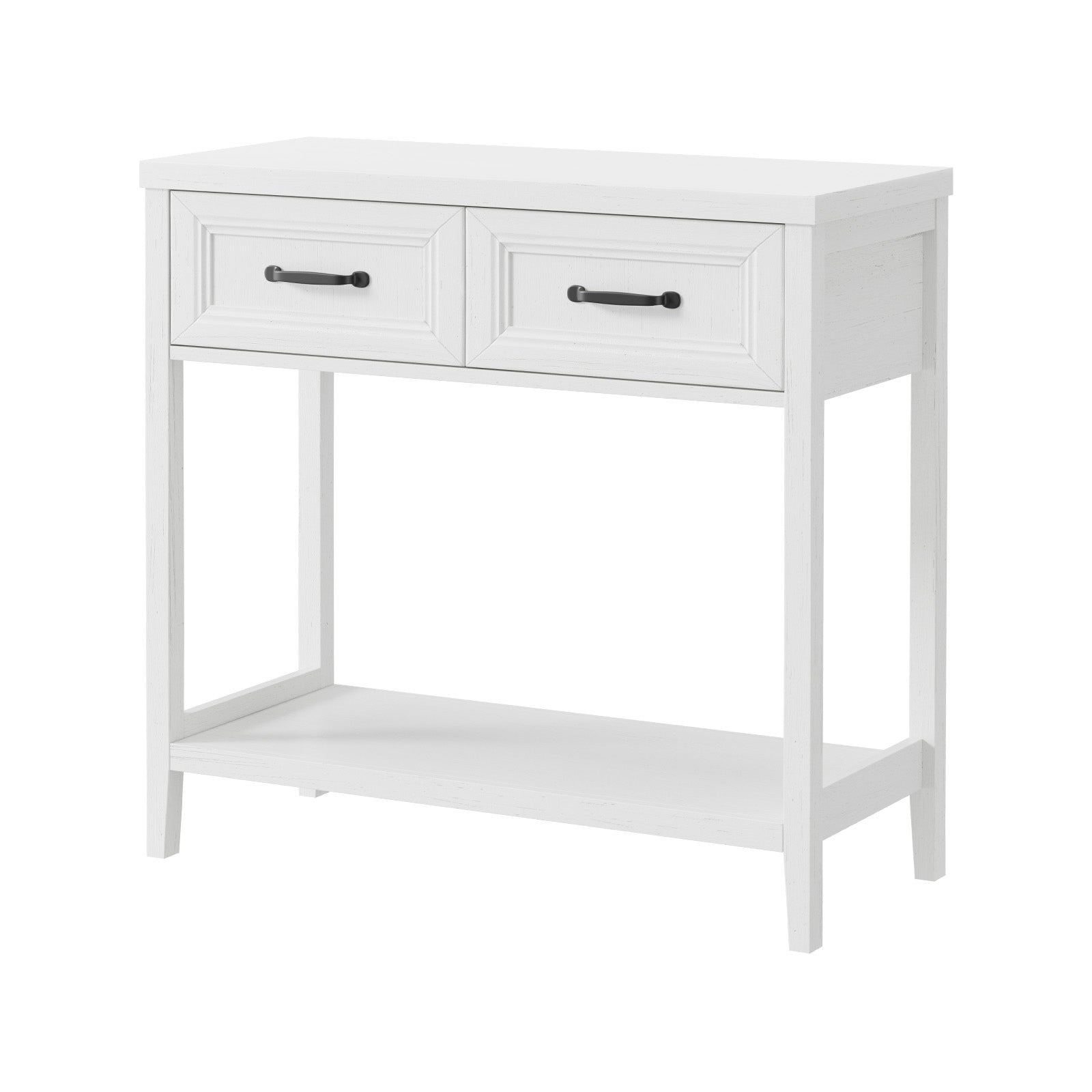 Oikiture Console Table 2 Drawers Hallway Entryway Storage Display Shelf White