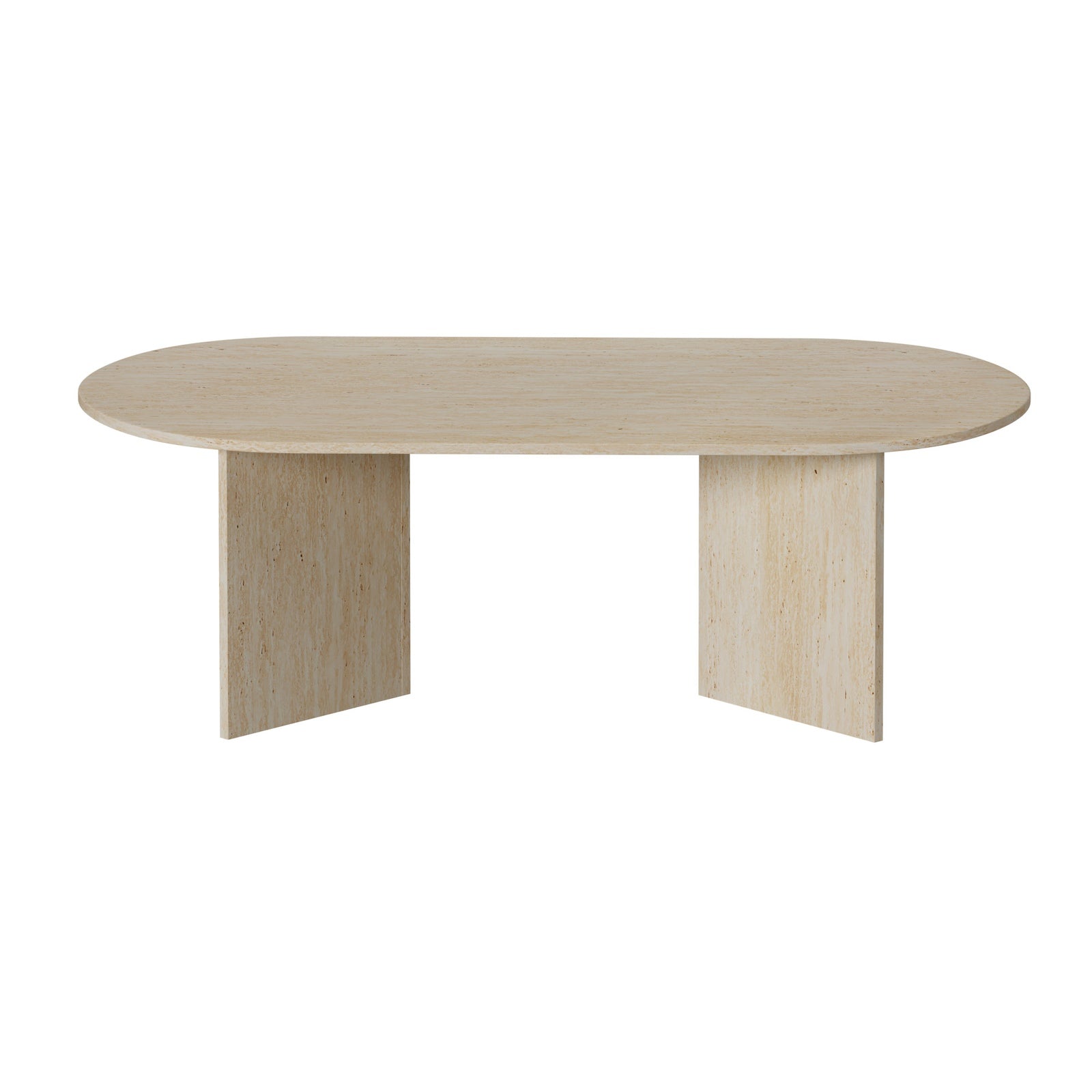 Oikiture Coffee Table Sofa End Table Oval Side Cafe Desk Timber Beige - Sunyee